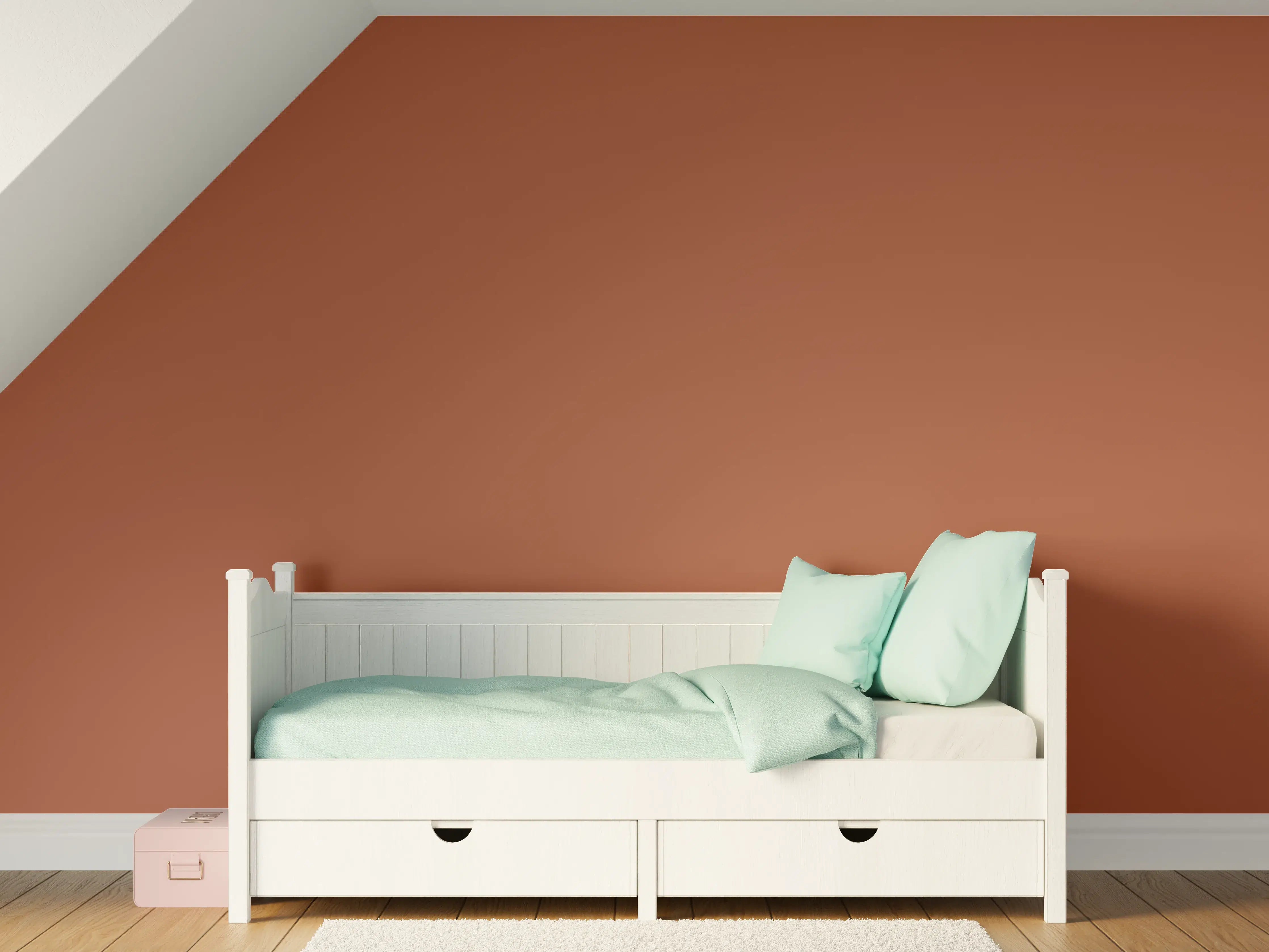 Kinderzimmer Wandgestaltung - RAL 8004 (Kupferbraun)