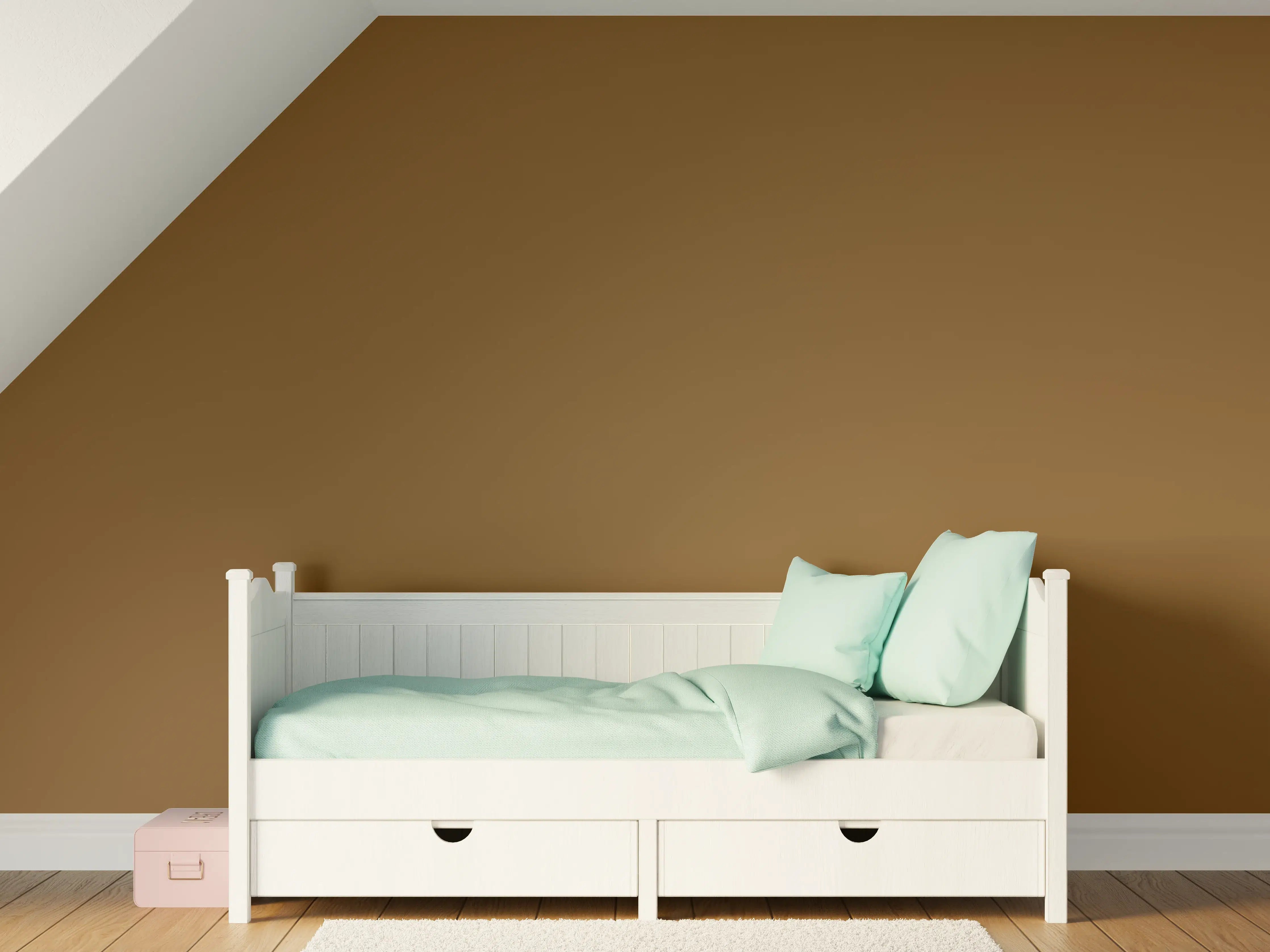 Kinderzimmer Wandgestaltung - RAL 8008 (Olivbraun)