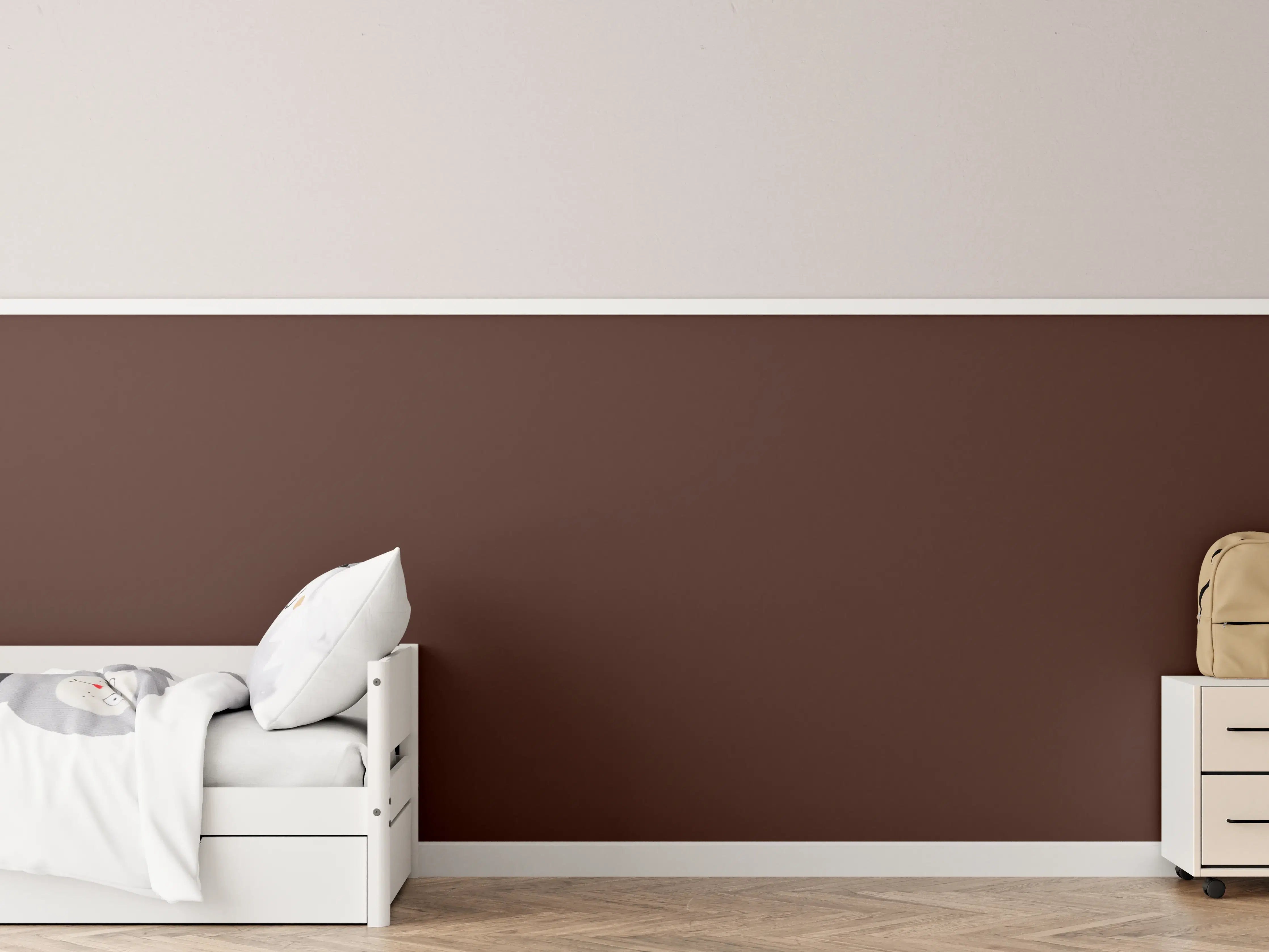 Kinderzimmer Wandgestaltung - RAL 8016 (Mahagonibraun)