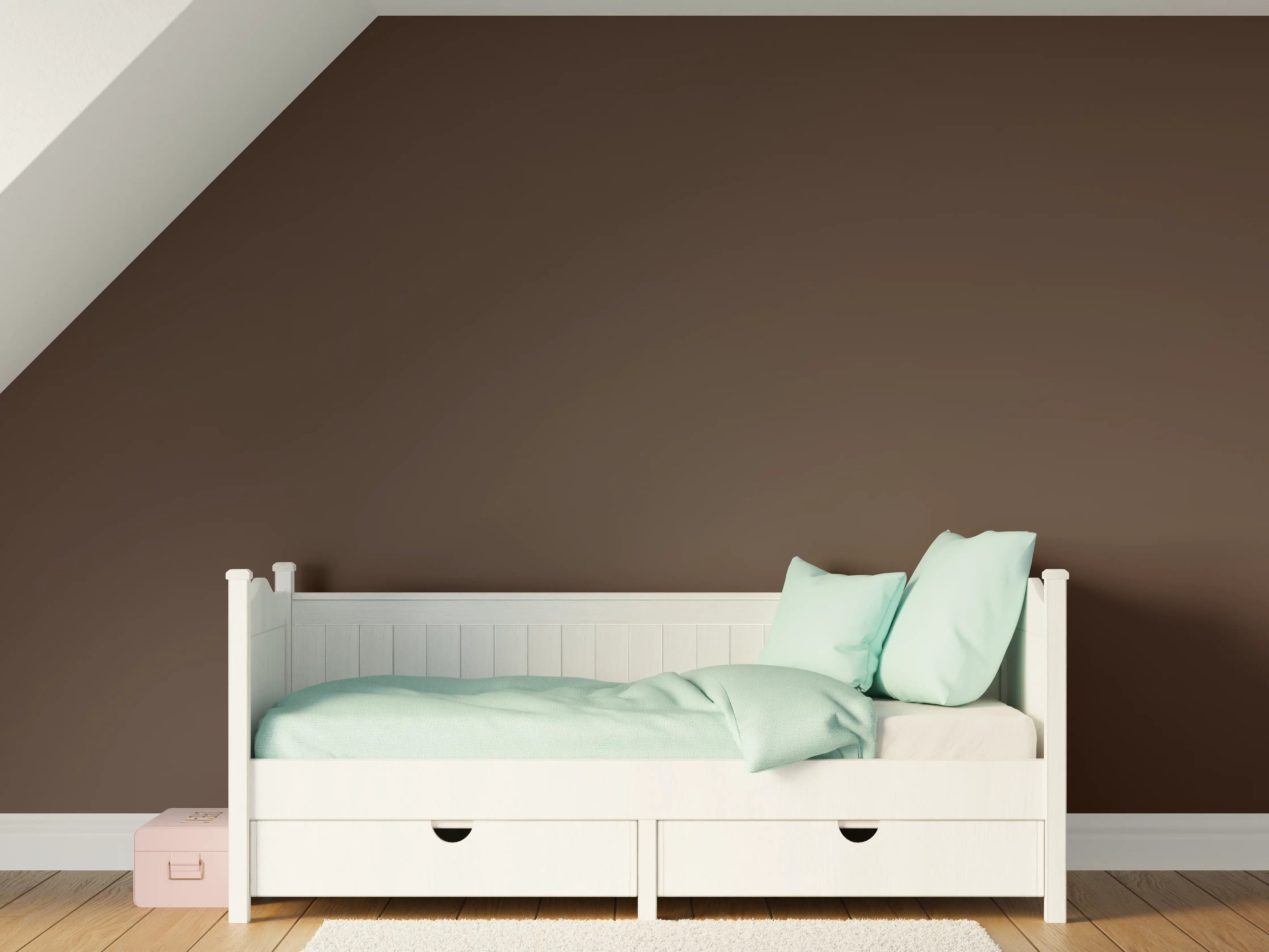 Kinderzimmer Wandgestaltung - RAL 8017 (Schokoladenbraun)