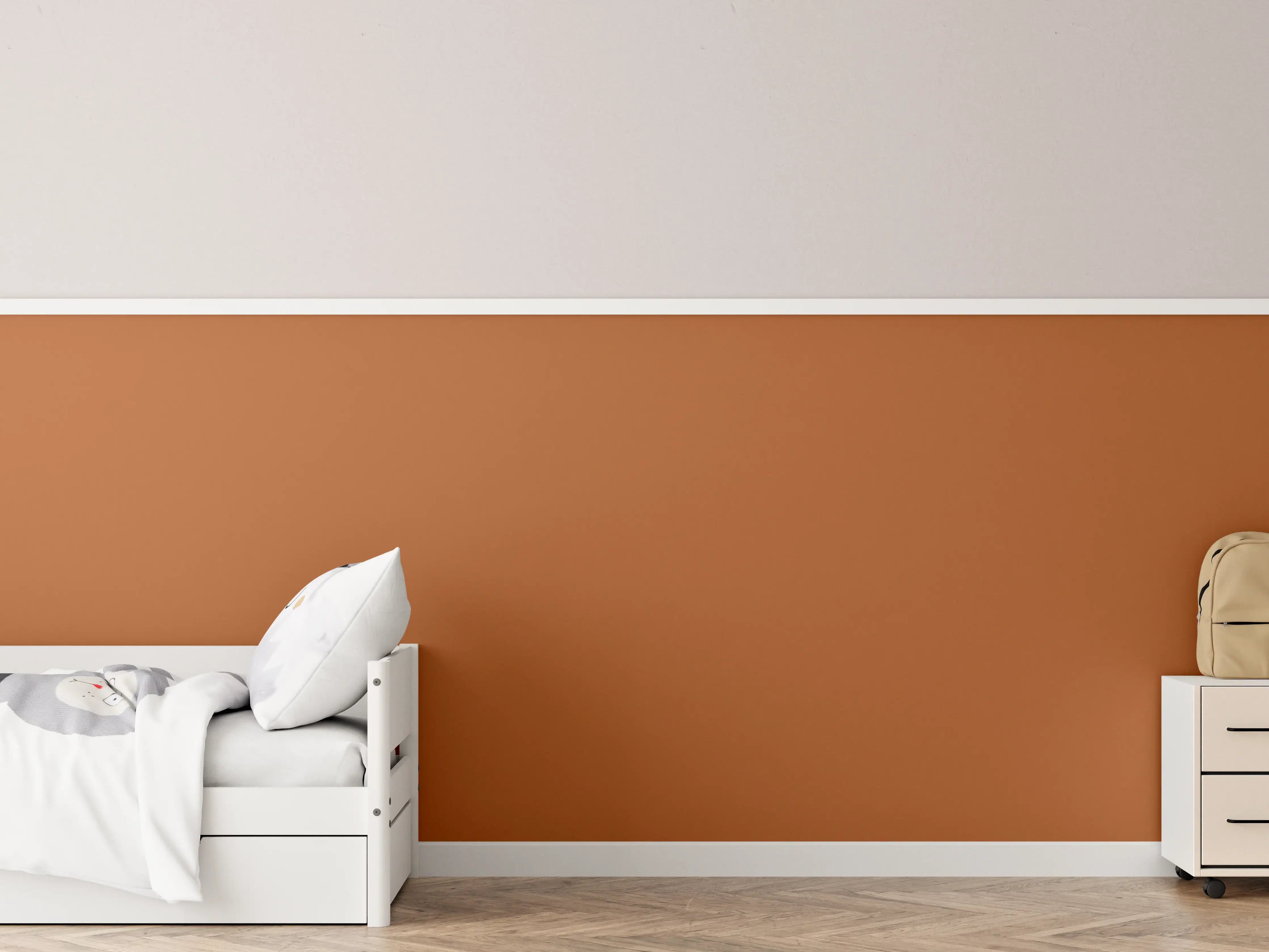 Kinderzimmer Wandgestaltung - RAL 8023 (Orangebraun)