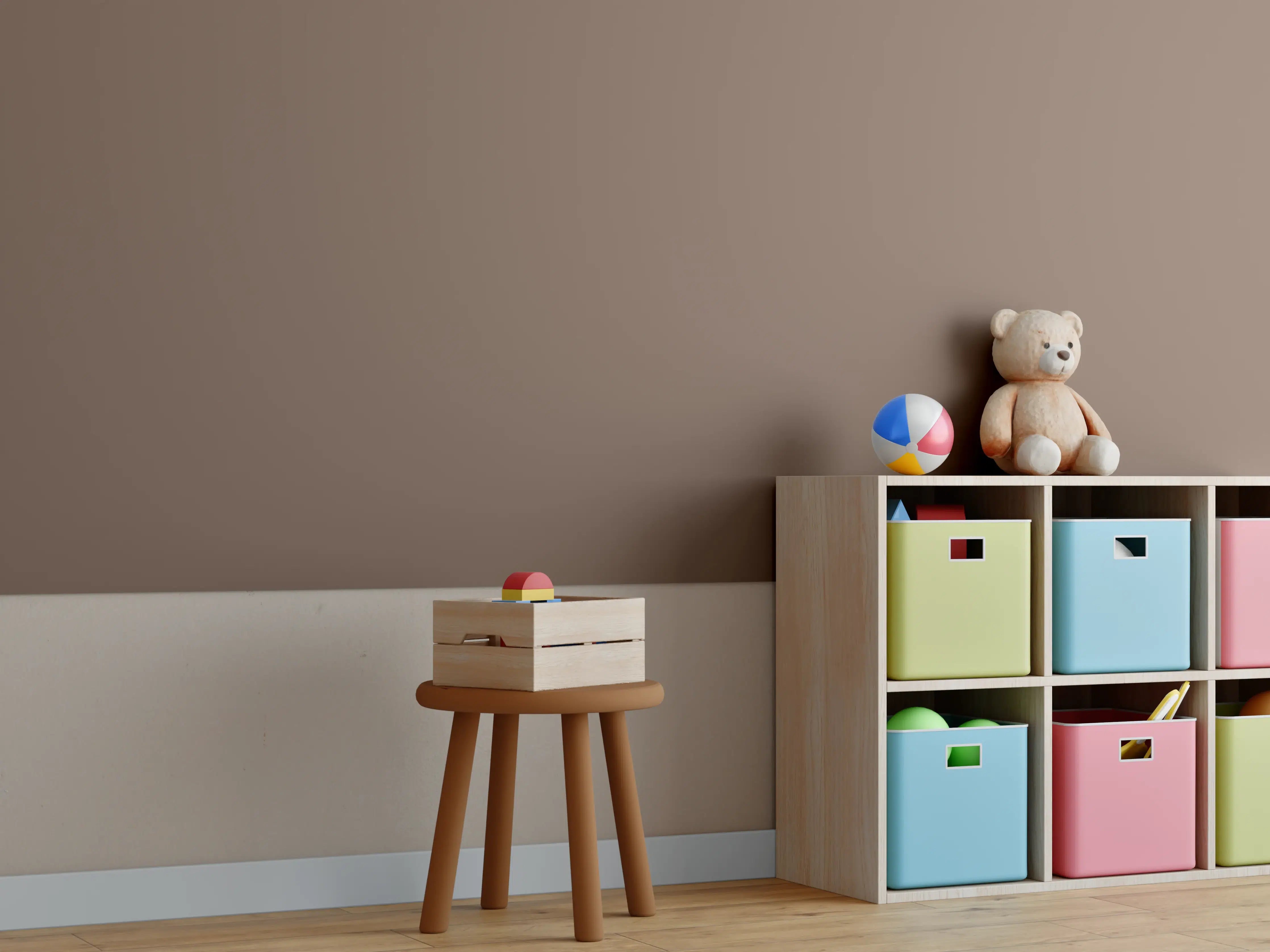 Kinderzimmer Wandgestaltung - RAL 8025 (Blassbraun)