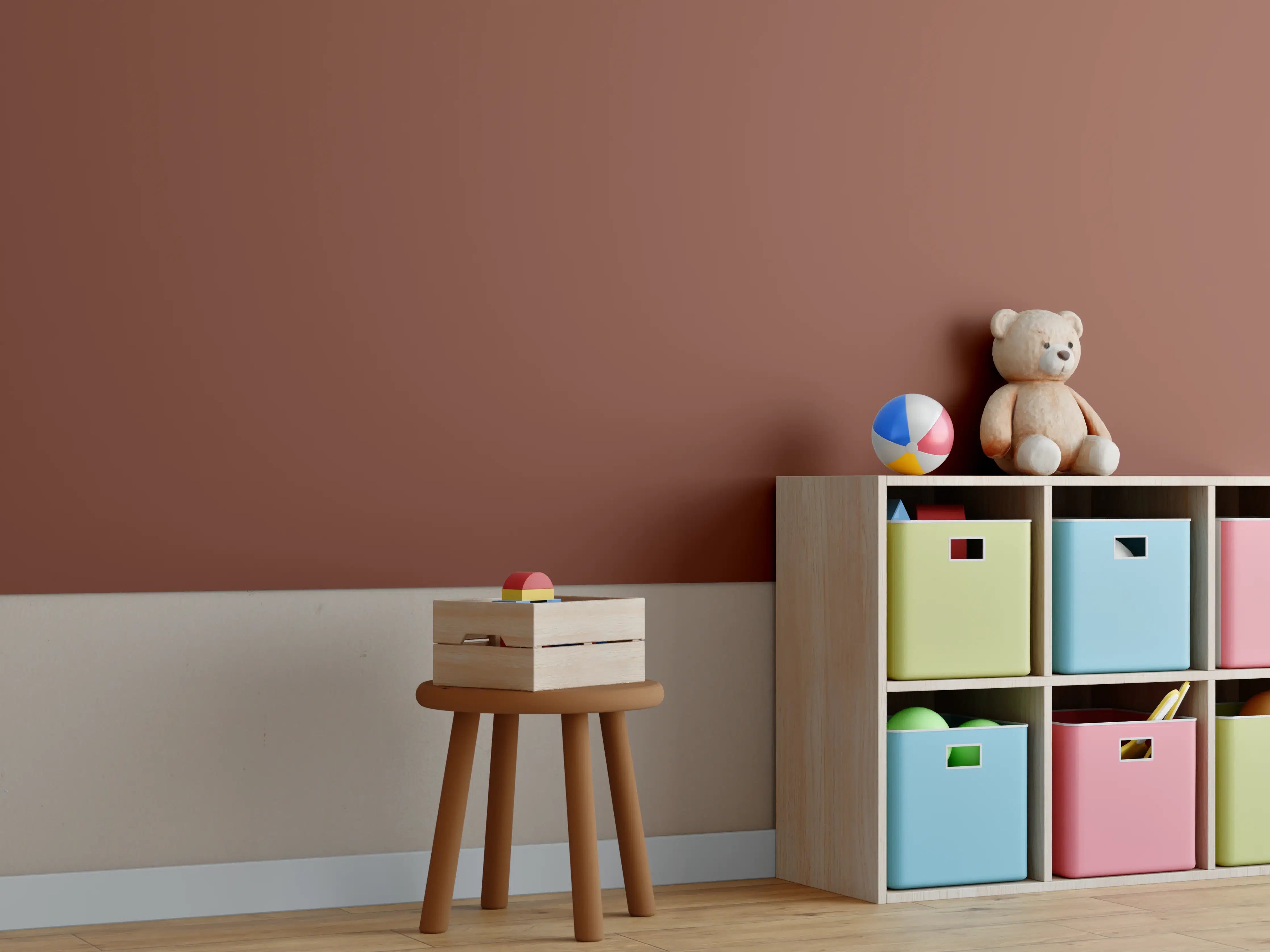 Kinderzimmer Wandgestaltung - RAL 8029 (Perlkupfer)