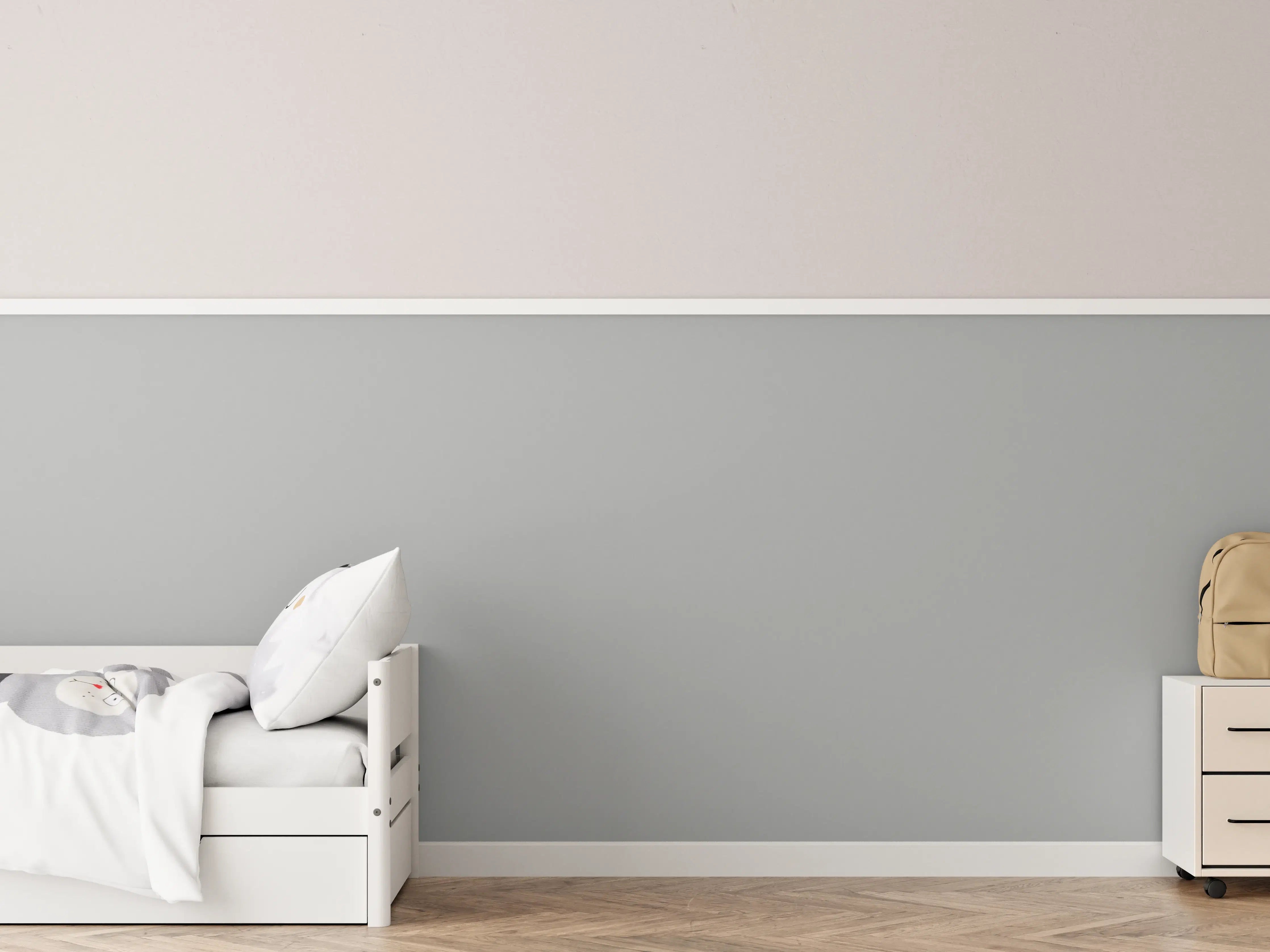 Kinderzimmer Wandgestaltung - RAL 9006 (Weißaluminium)