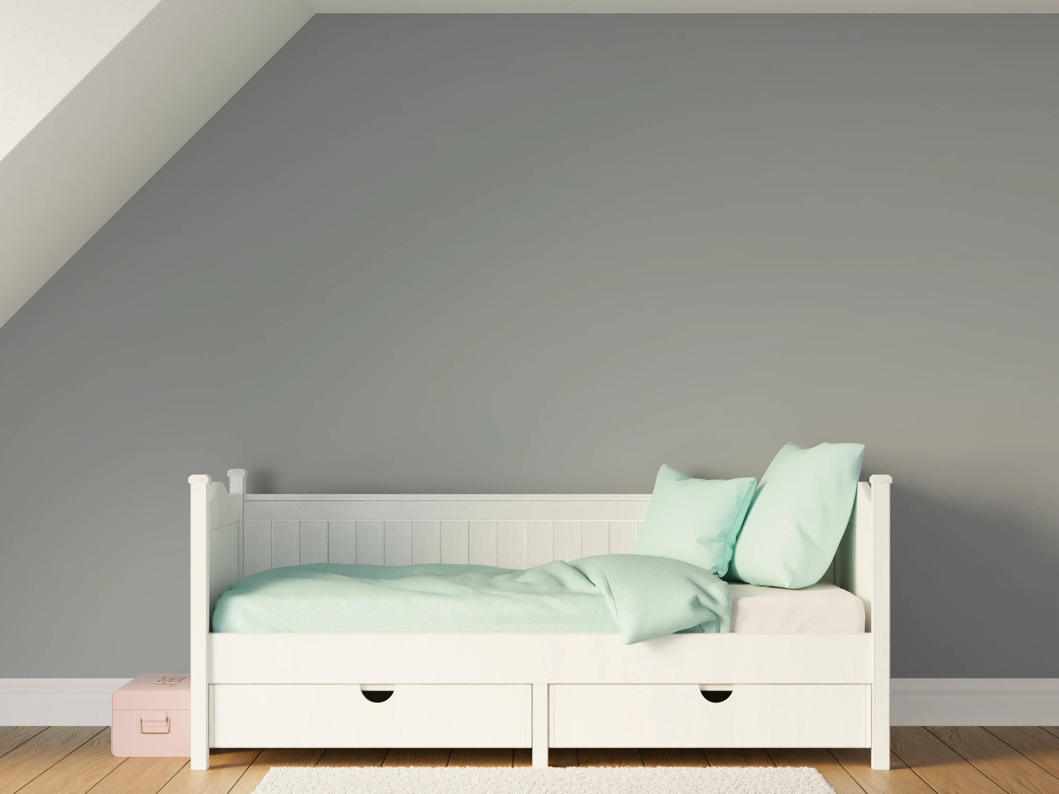 Kinderzimmer Wandgestaltung - RAL 9023 (Perlgrau dunkelgrau)