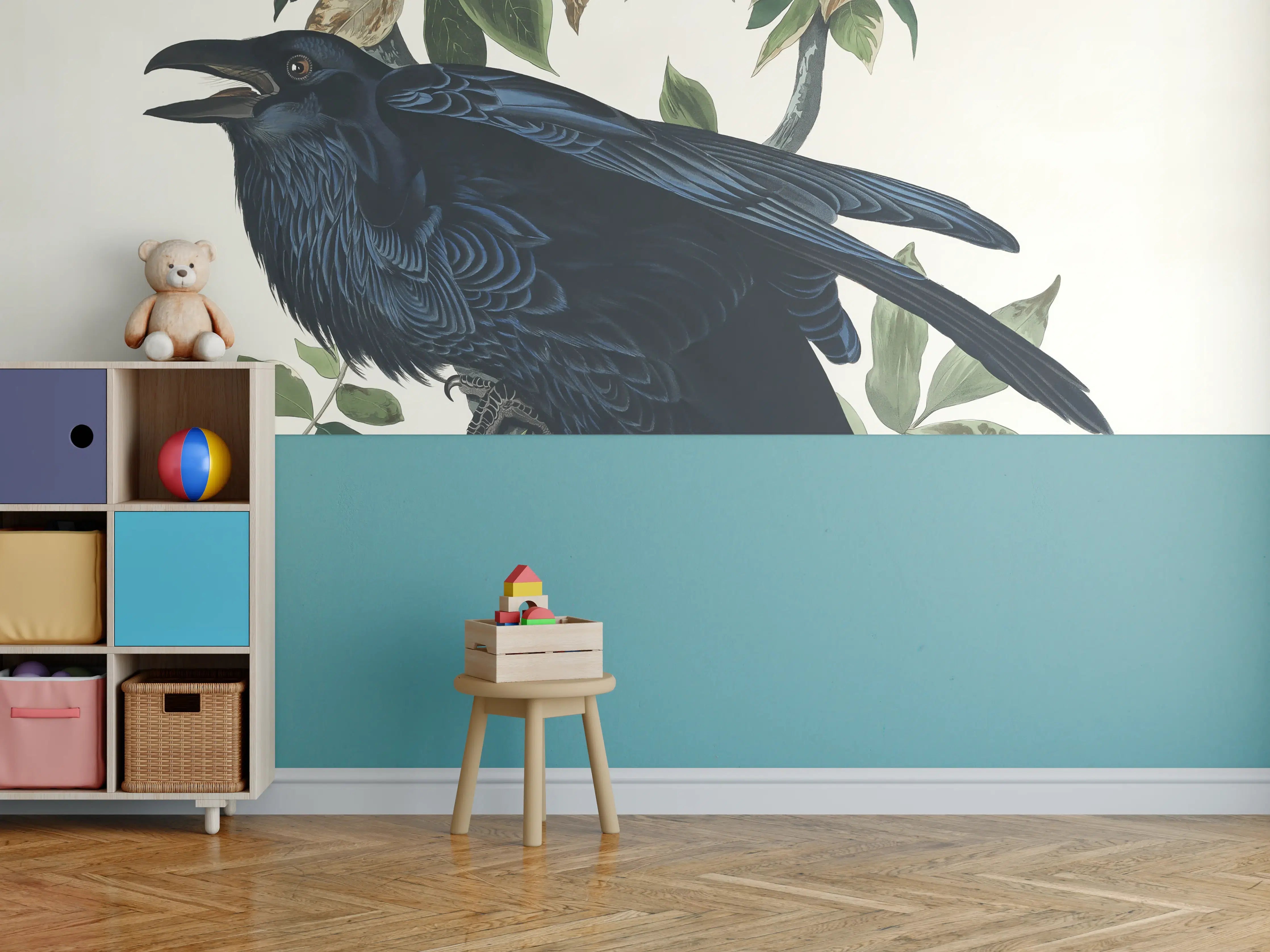 Kinderzimmer Wandgestaltung - Raben Portrait - John James Audubon