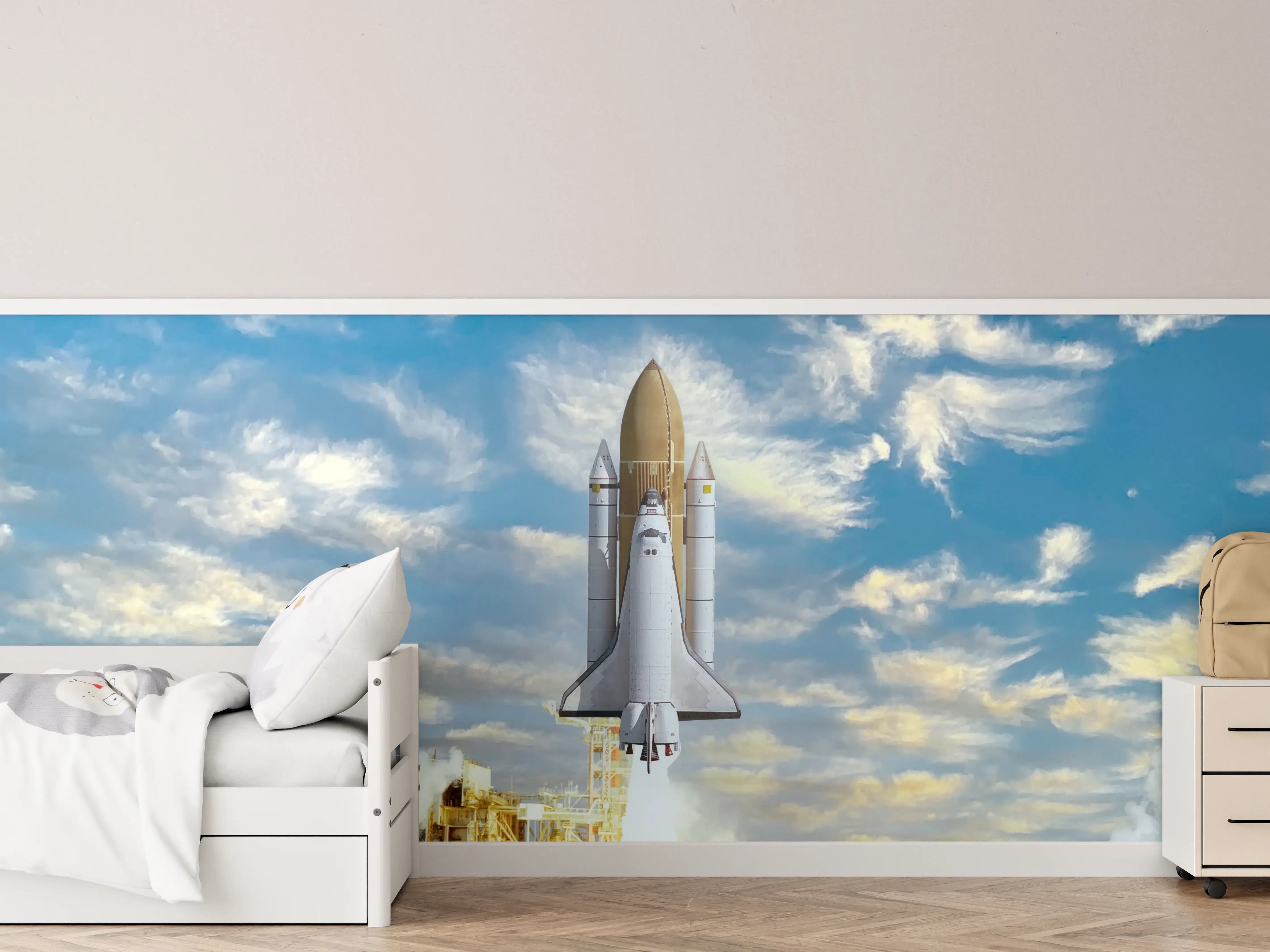 Kinderzimmer Wandgestaltung - Rakete startet ins All