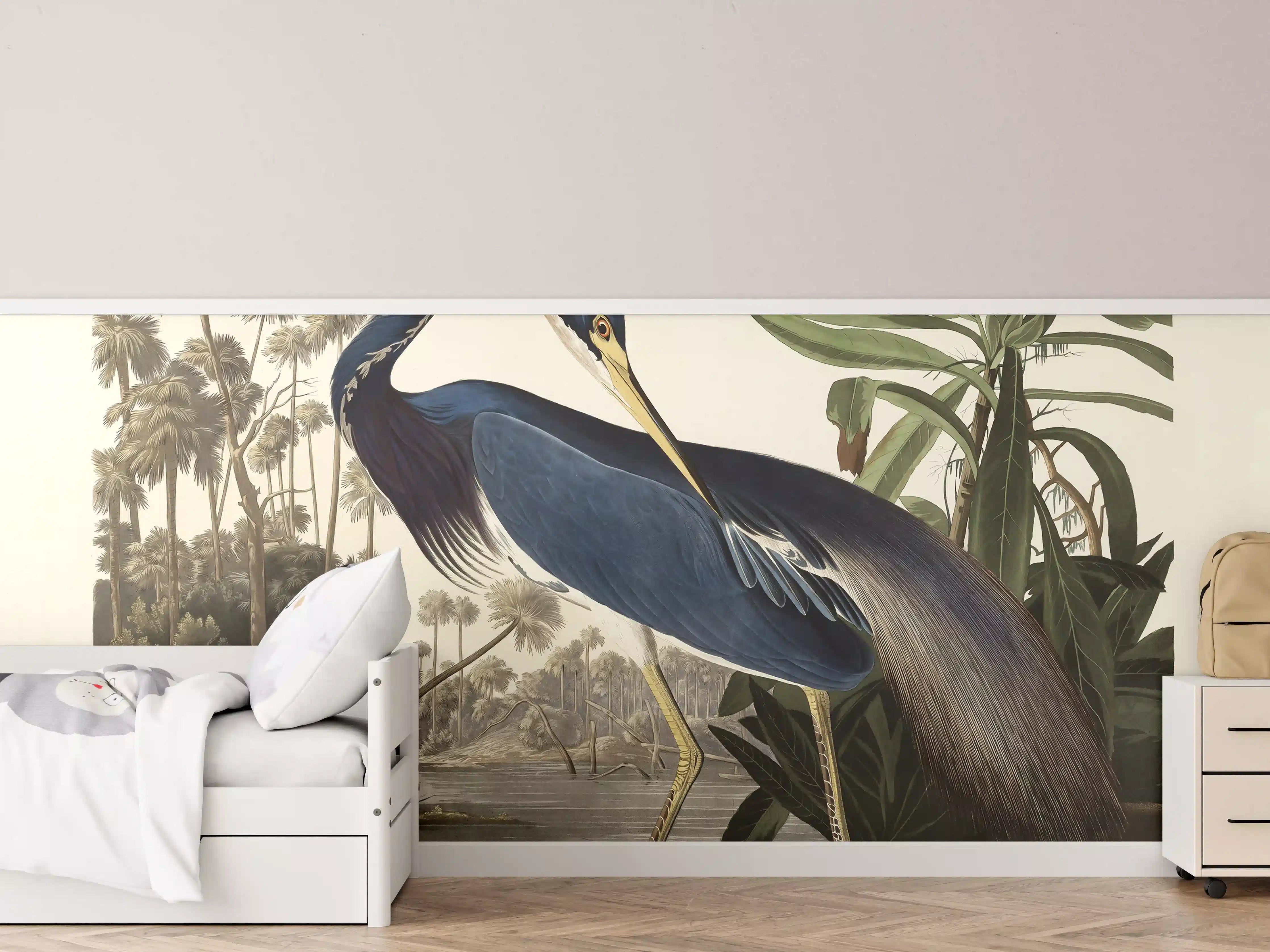 Kinderzimmer Wandgestaltung - Reiher Portrait - John James Audubon