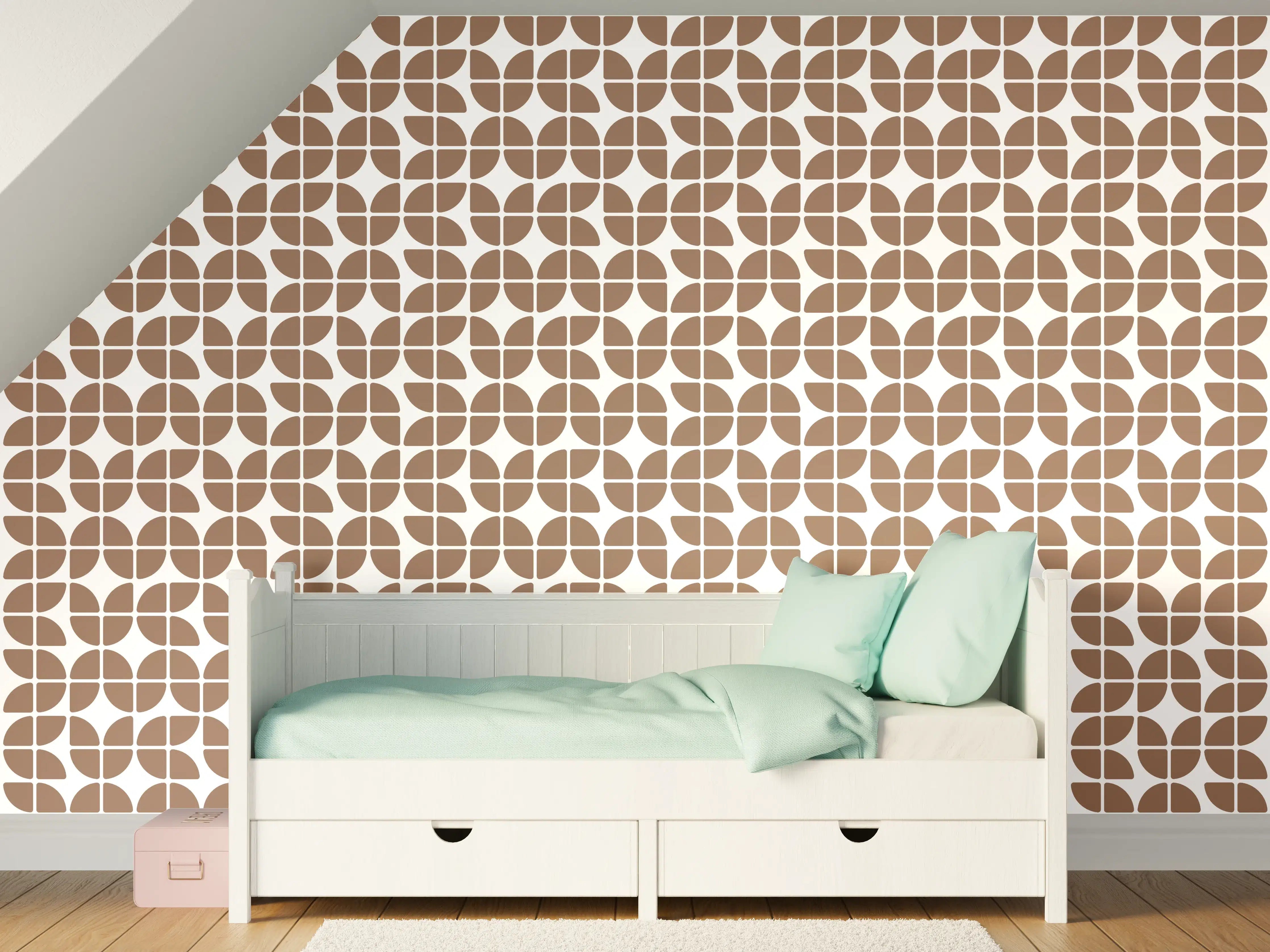 Kinderzimmer Wandgestaltung - Retro Grazia Sigaro in Sepia- und Grautönen