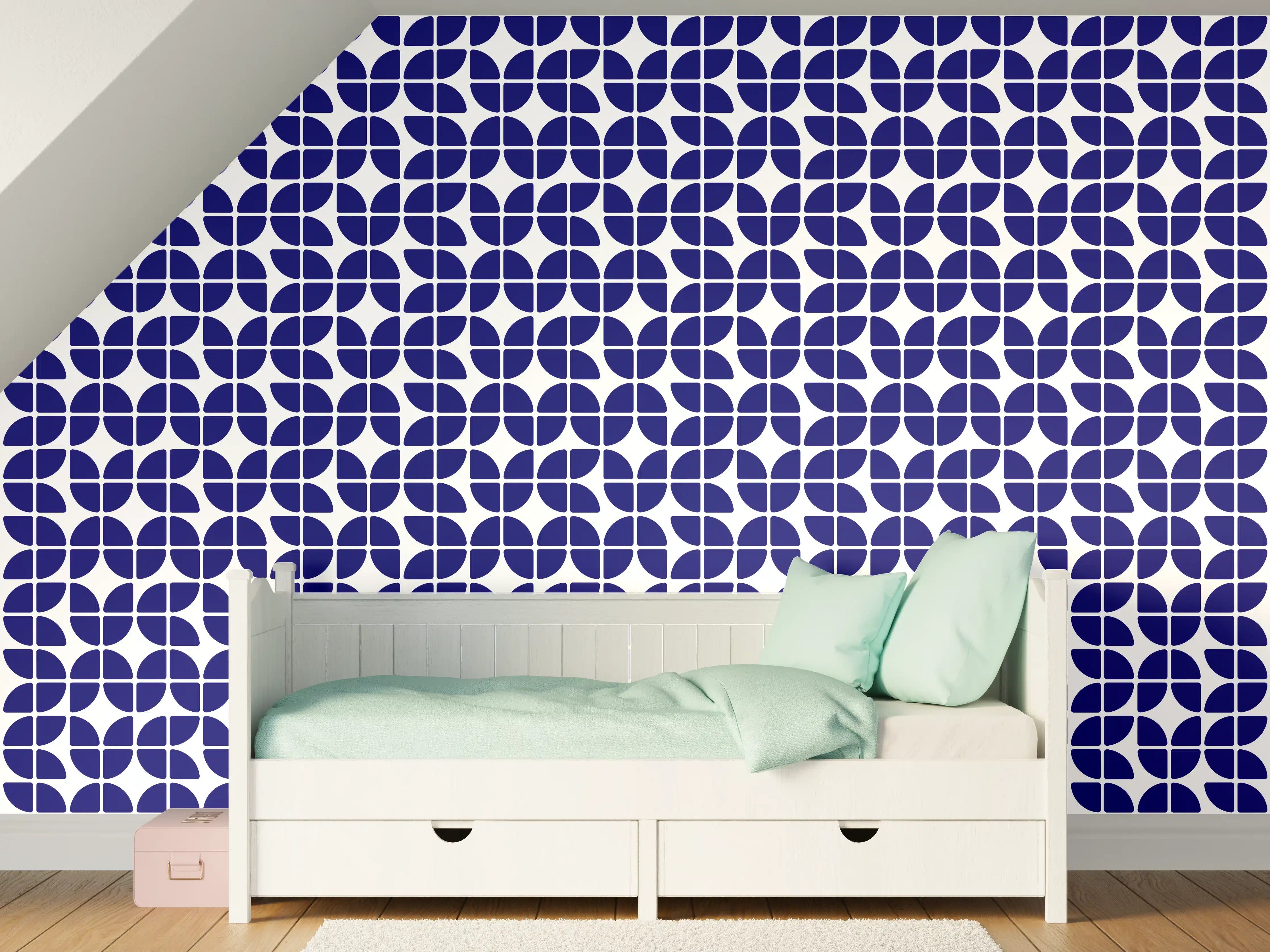 Kinderzimmer Wandgestaltung - Retro-Grazia-Zaffiro-Muster