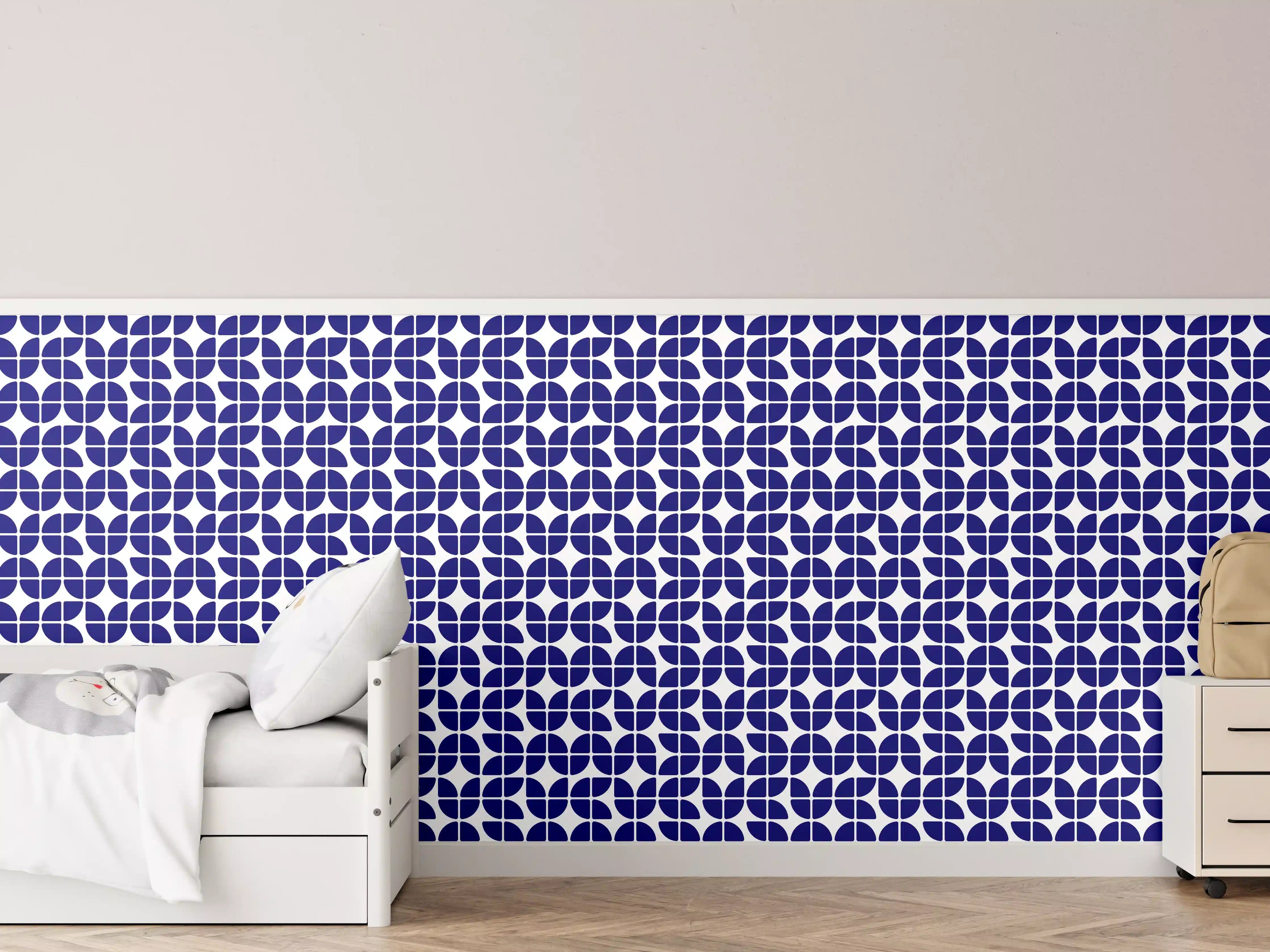 Kinderzimmer Wandgestaltung - Retro-Grazia-Zaffiro-Muster