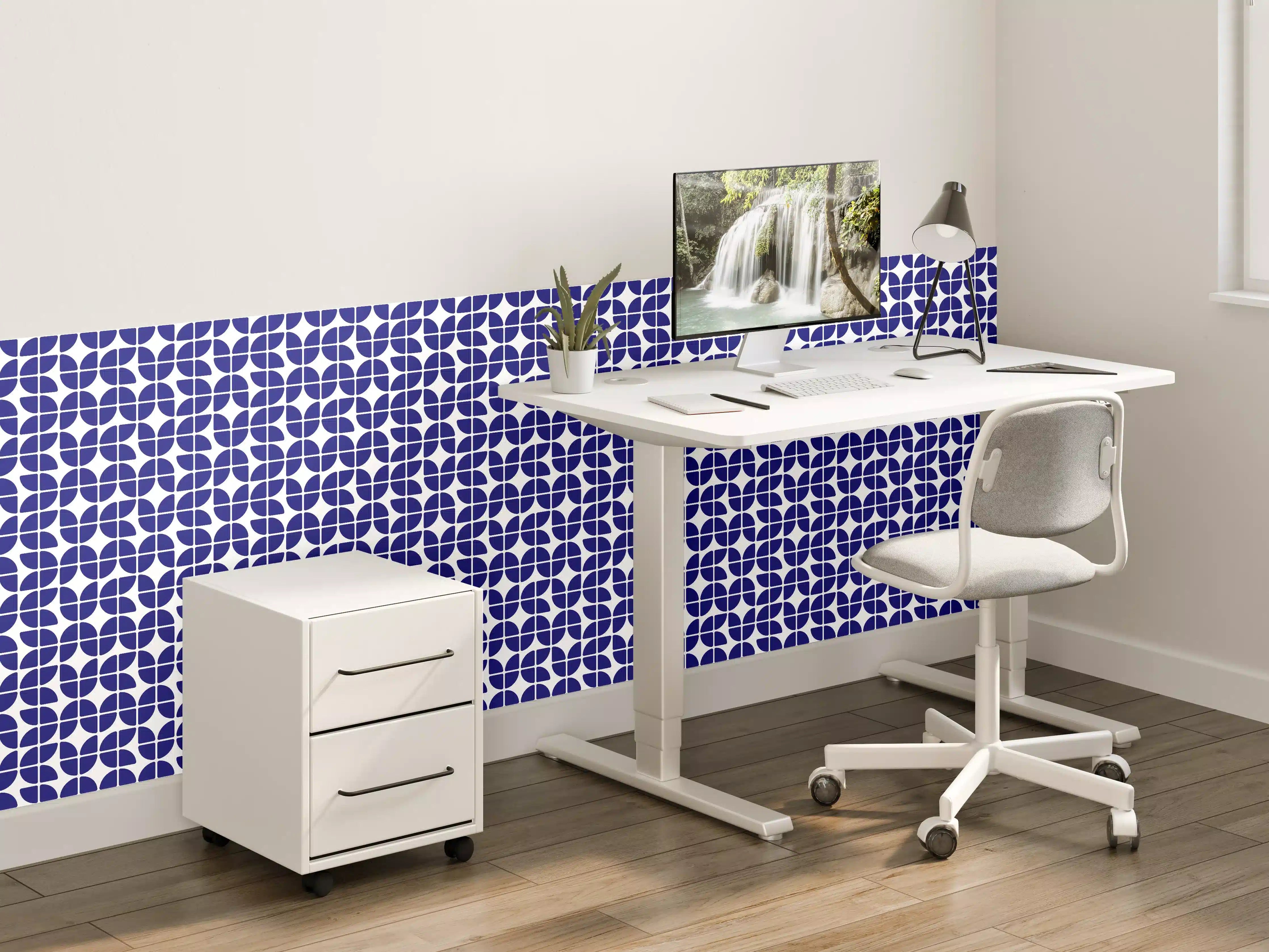 Kinderzimmer Wandgestaltung - Retro-Grazia-Zaffiro-Muster