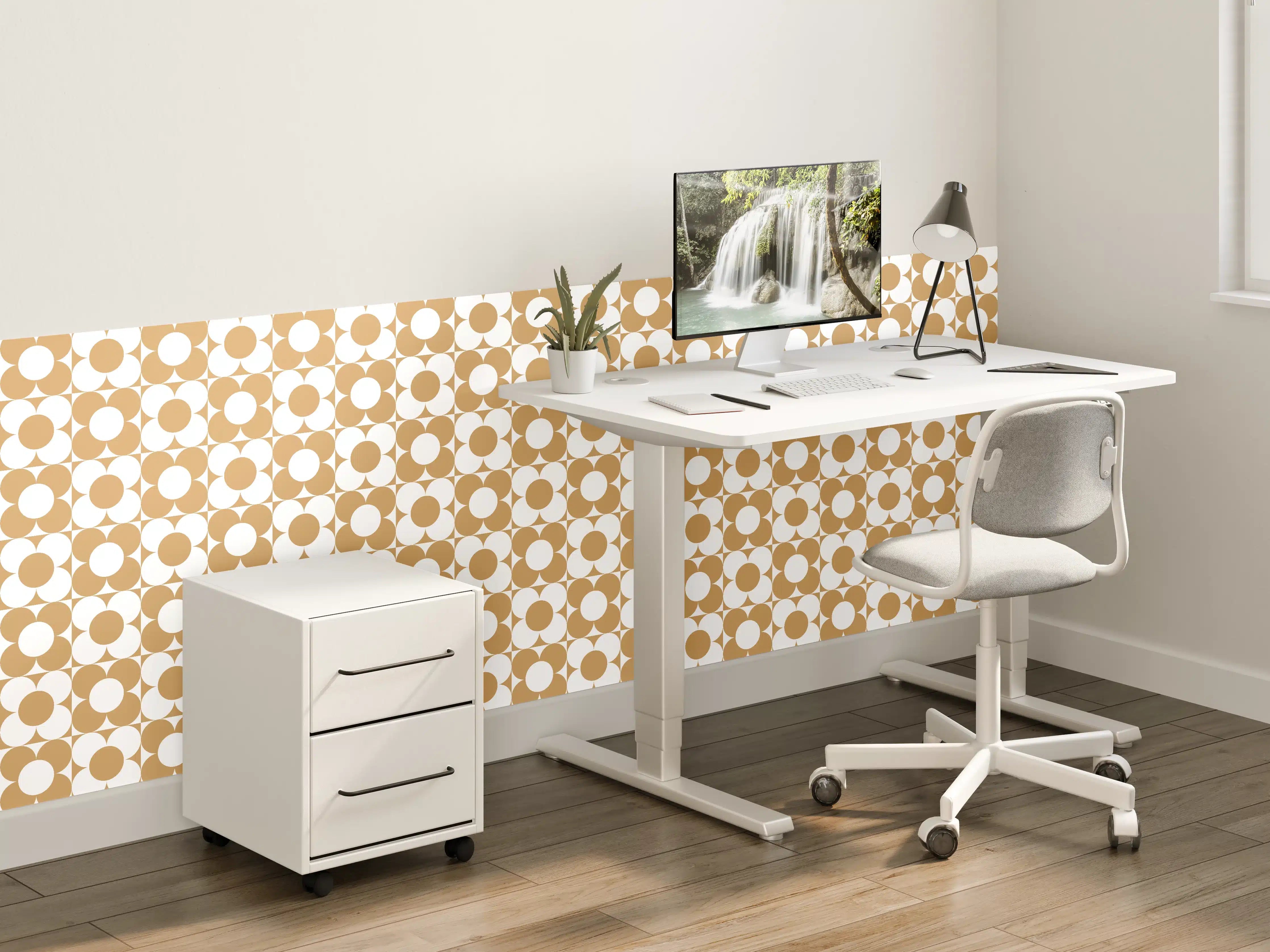 Kinderzimmer Wandgestaltung - Retro Primelava in Cremeweiß mit Grau-Nuancen