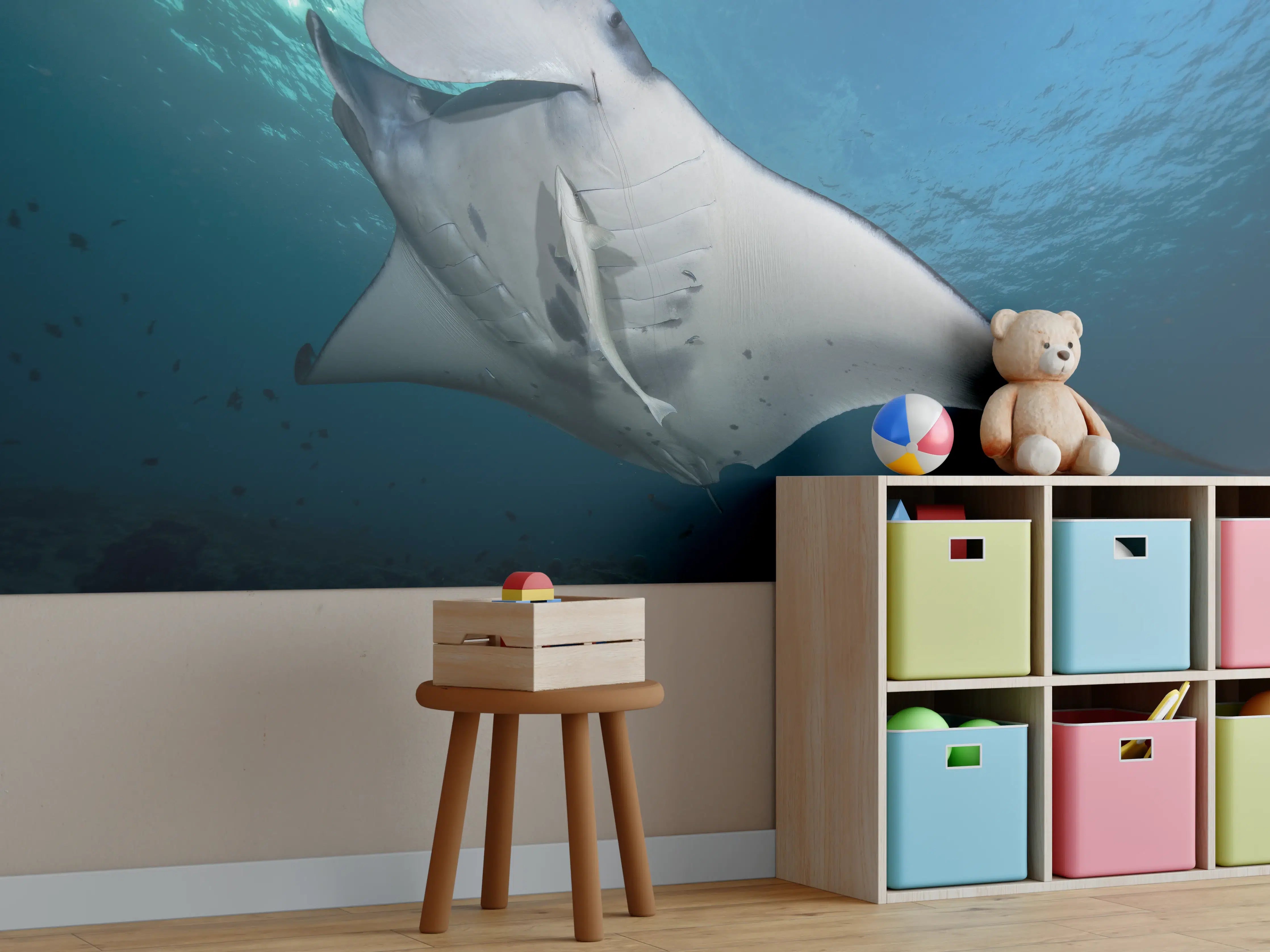 Kinderzimmer Wandgestaltung - Riff-Manta Unterwasser