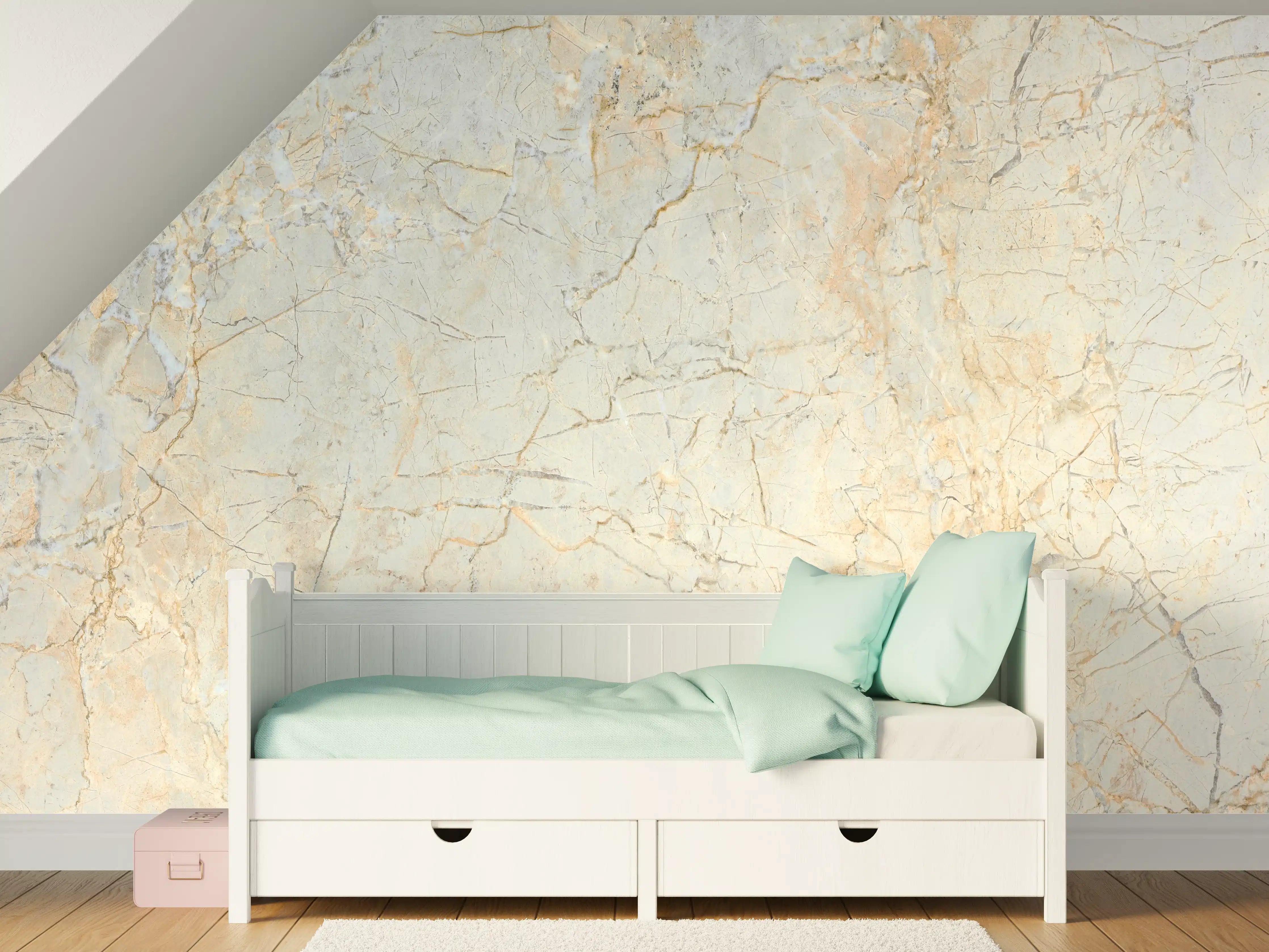 Kinderzimmer Wandgestaltung - Rissige Marmorwand