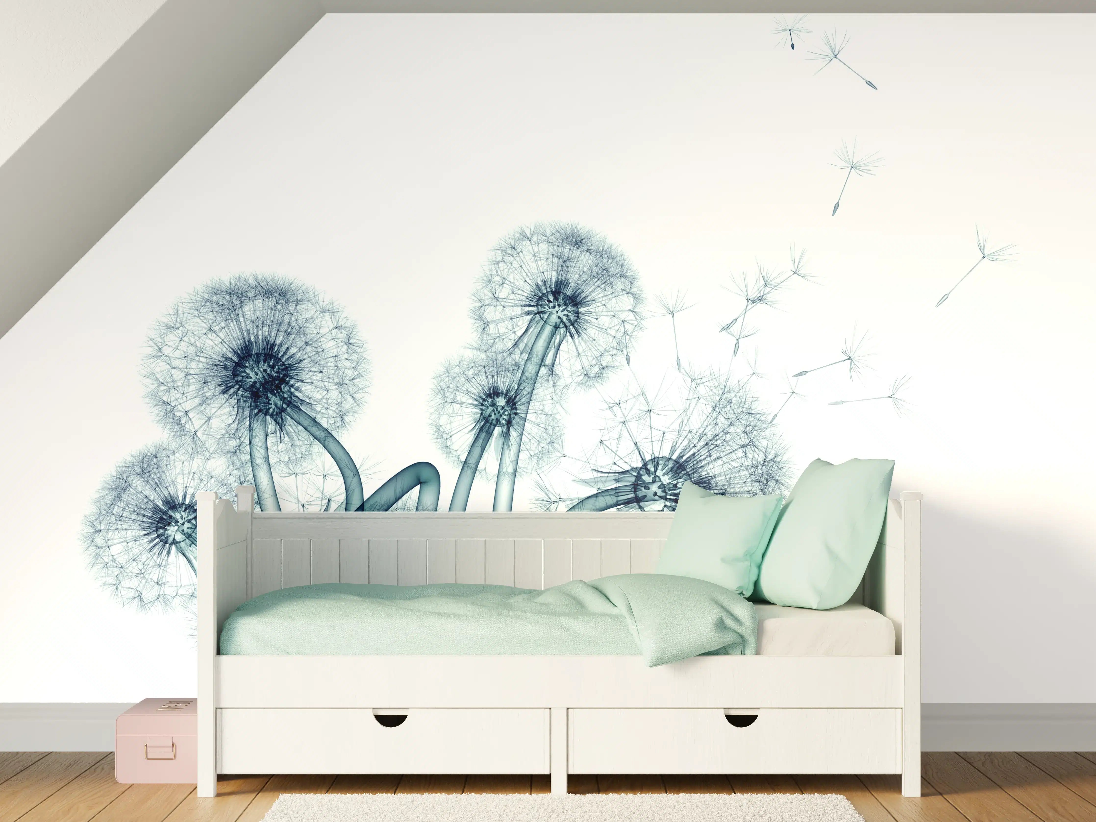 Kinderzimmer Wandgestaltung - Röntgenbild eines Löwenzahns