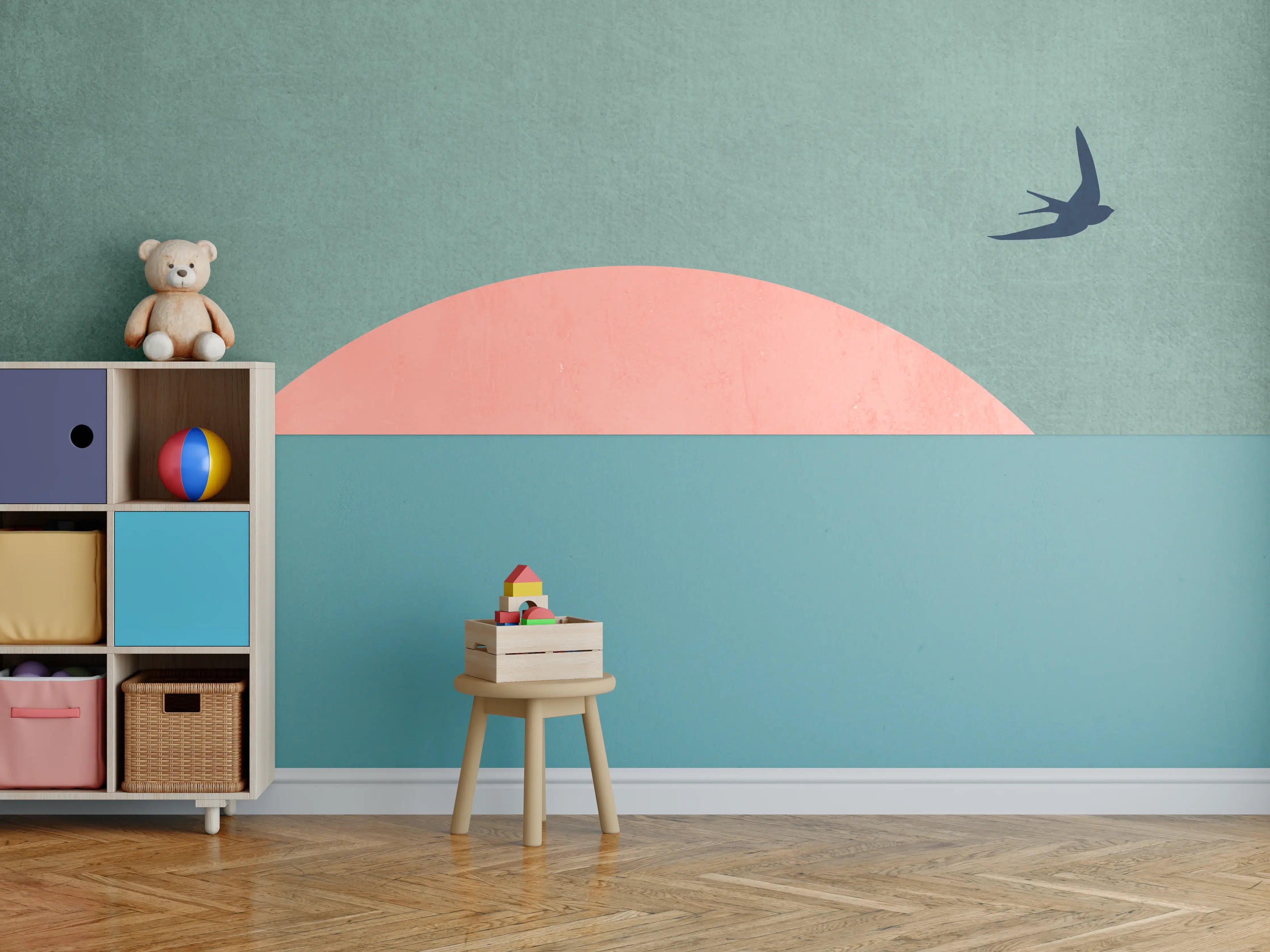 Kinderzimmer Wandgestaltung - Rosa Dämmerung - Gemälde