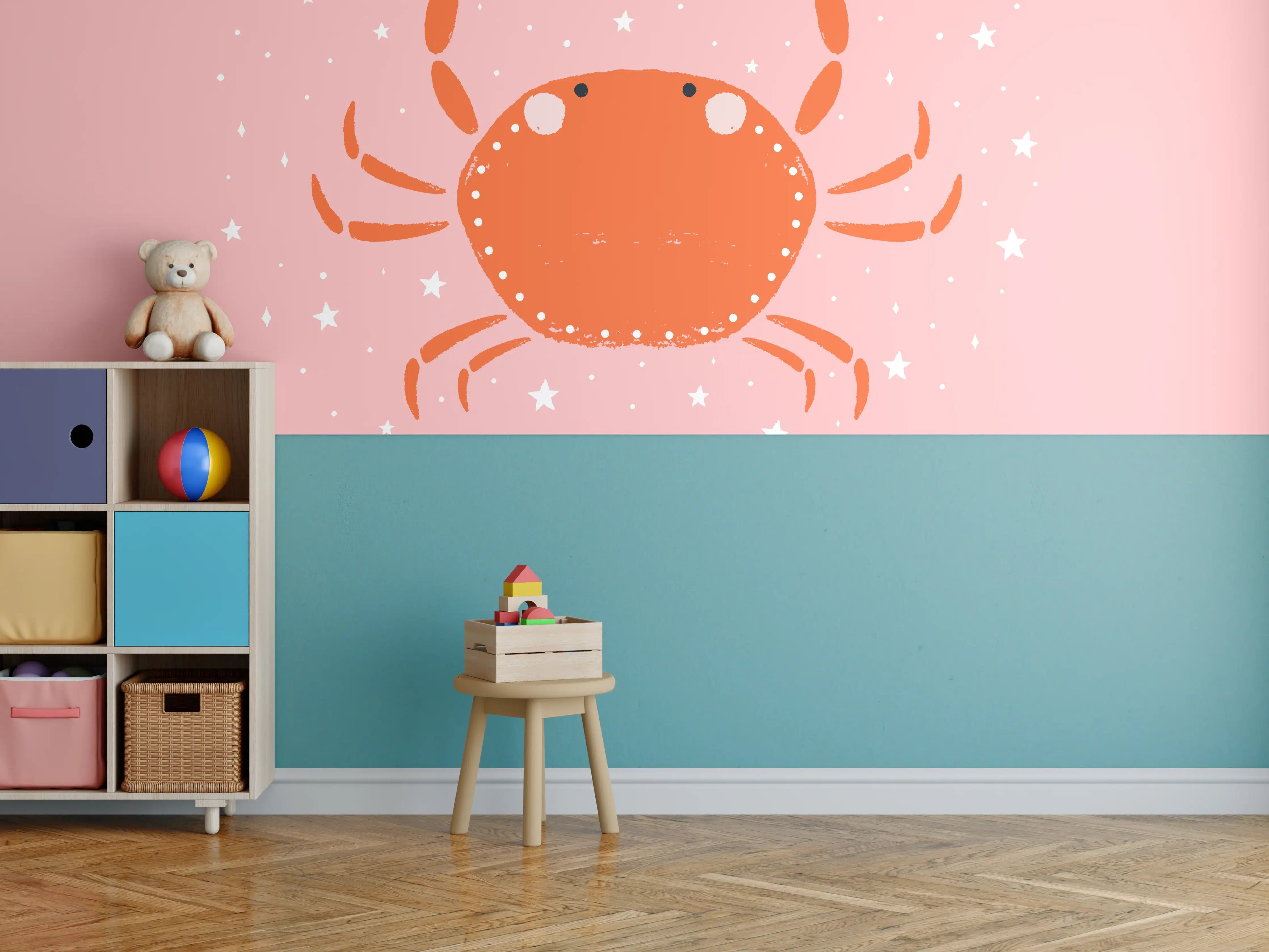 Kinderzimmer Wandgestaltung - Rosa Krebs Sternzeichen