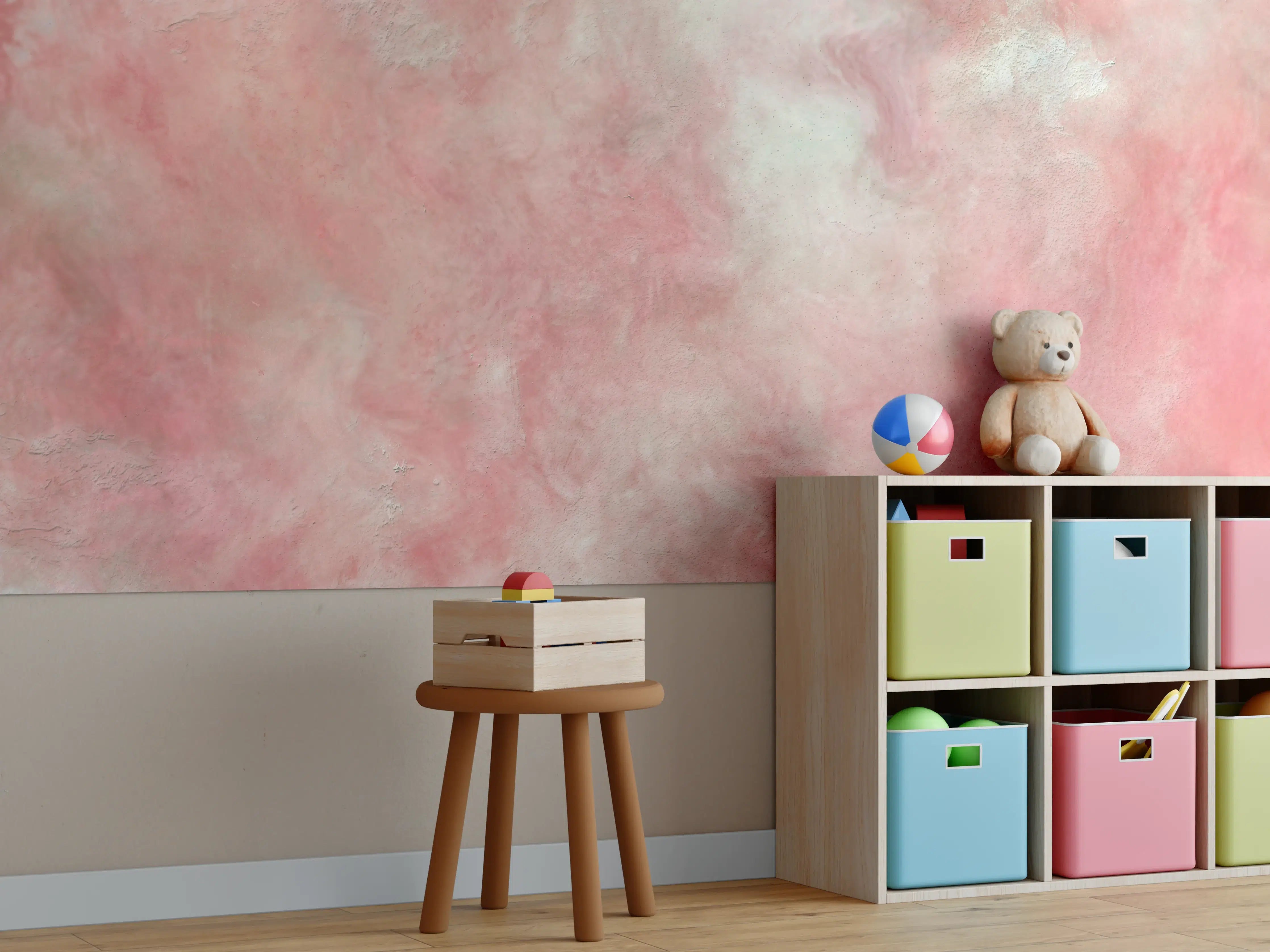 Kinderzimmer Wandgestaltung - Rosa Marble Textur