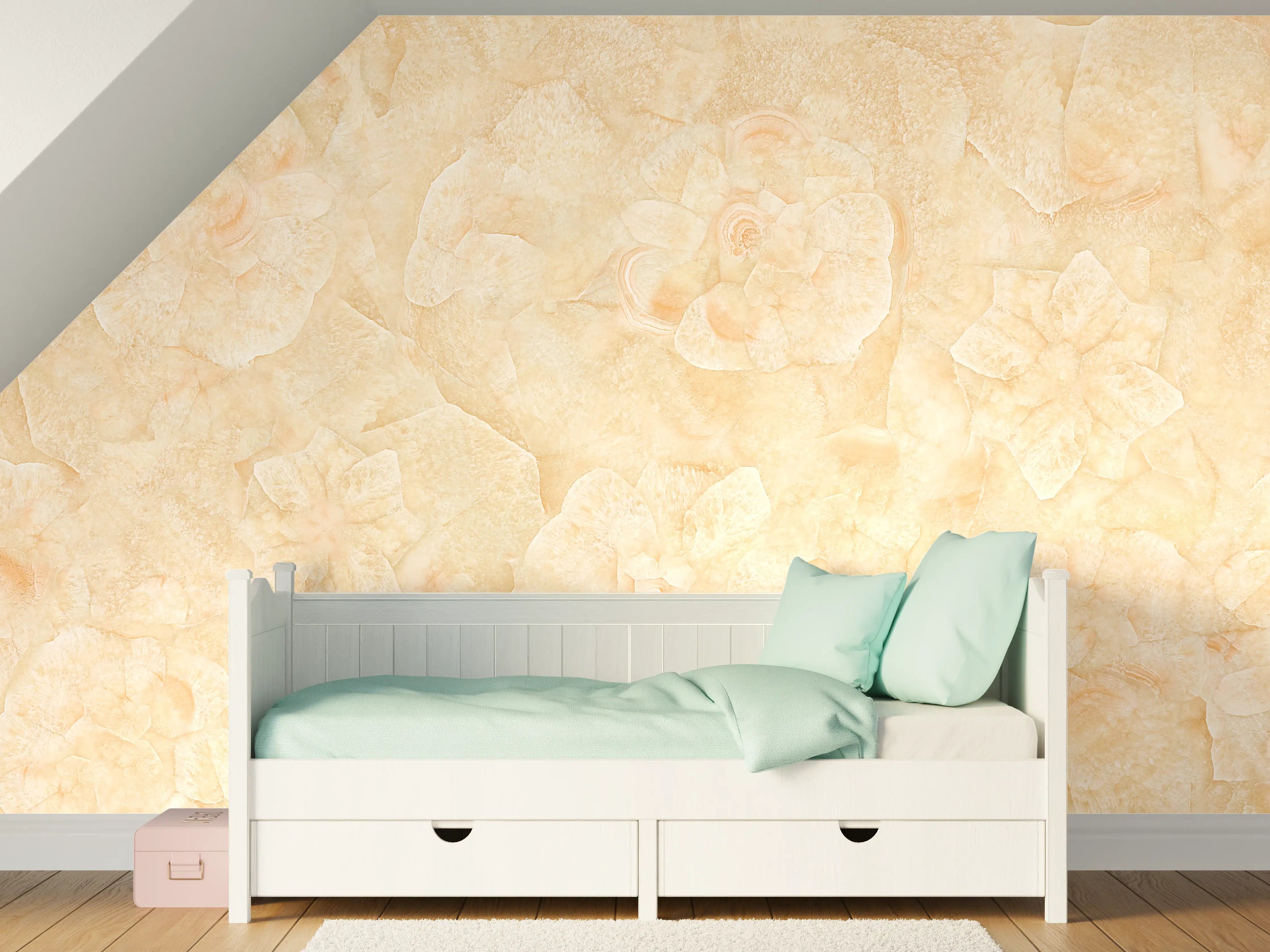 Kinderzimmer Wandgestaltung - Rosa Marmorstein Textur