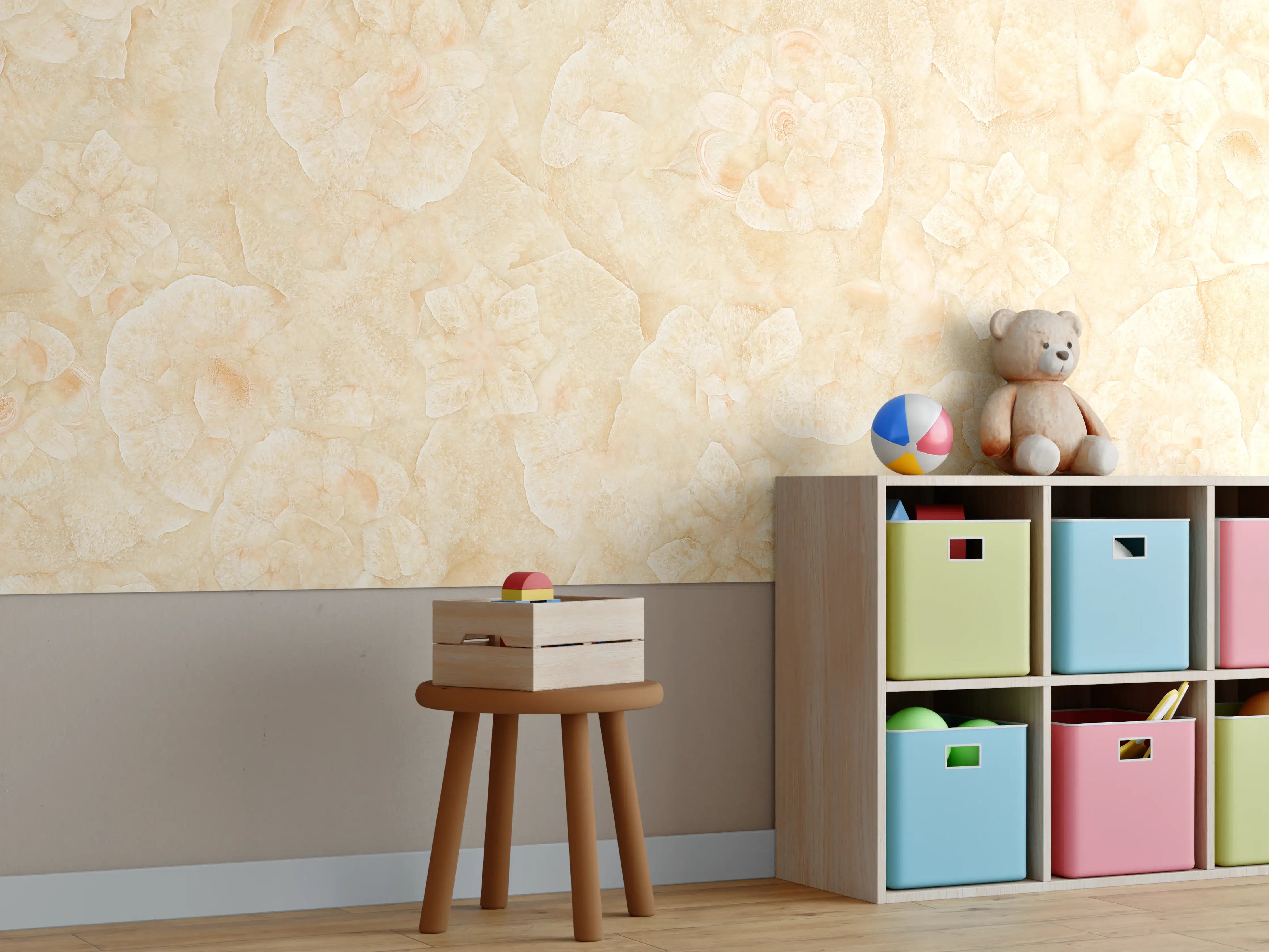 Kinderzimmer Wandgestaltung - Rosa Marmorstein Textur