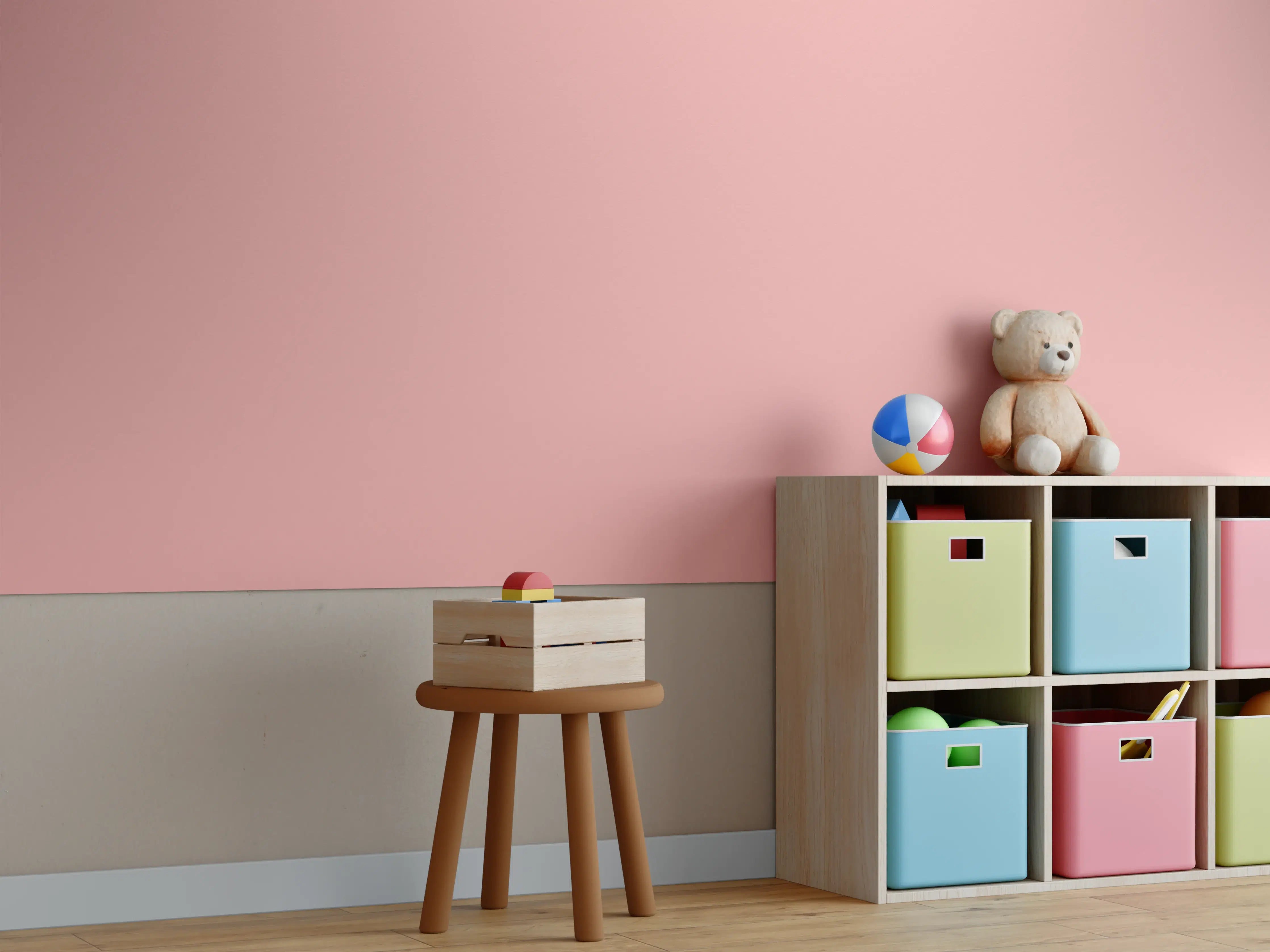 Kinderzimmer Wandgestaltung - Rosa Oberfläche - Papiertextur