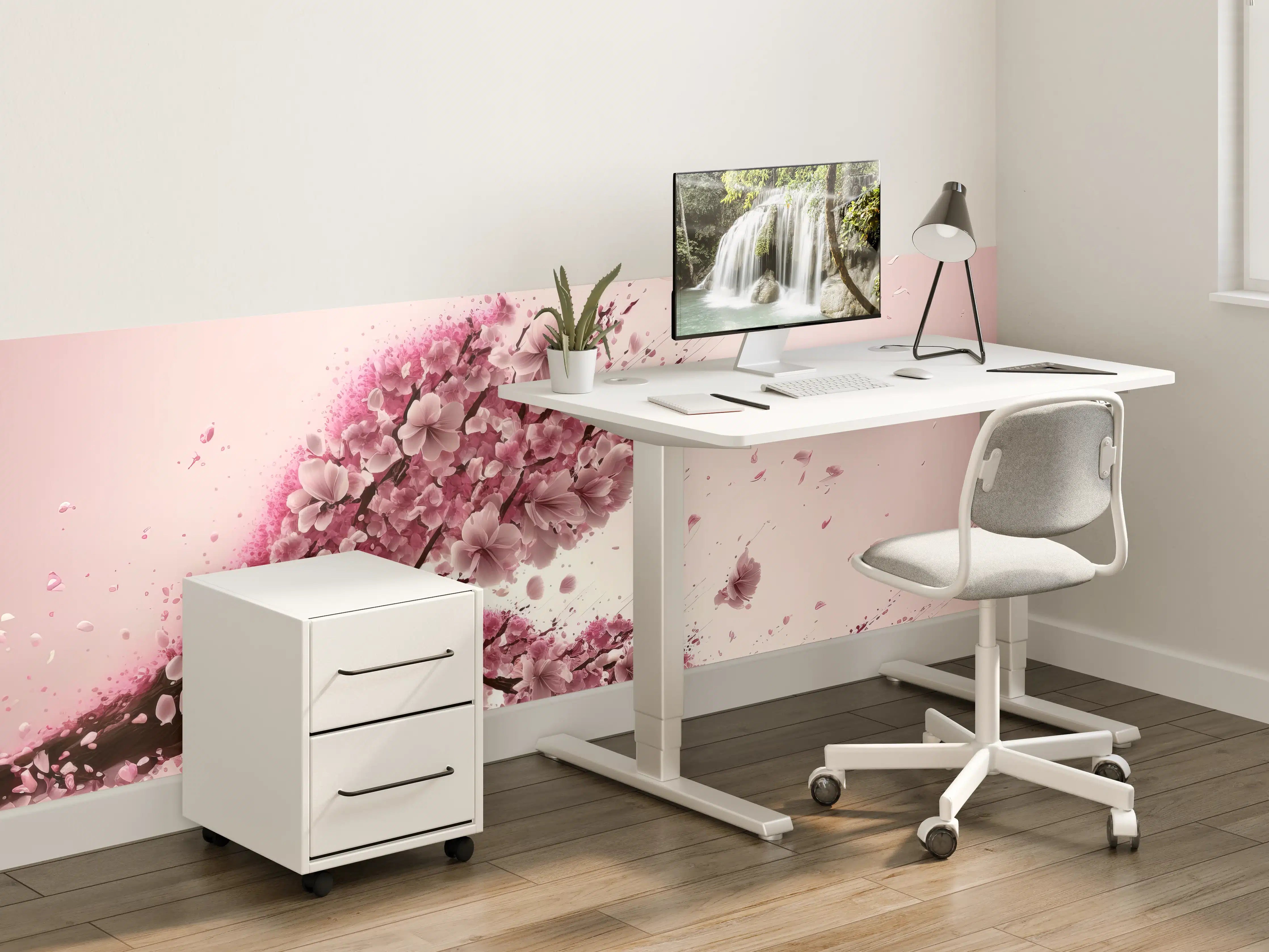 Kinderzimmer Wandgestaltung - Rosa Sakura Kirschblütenzweig