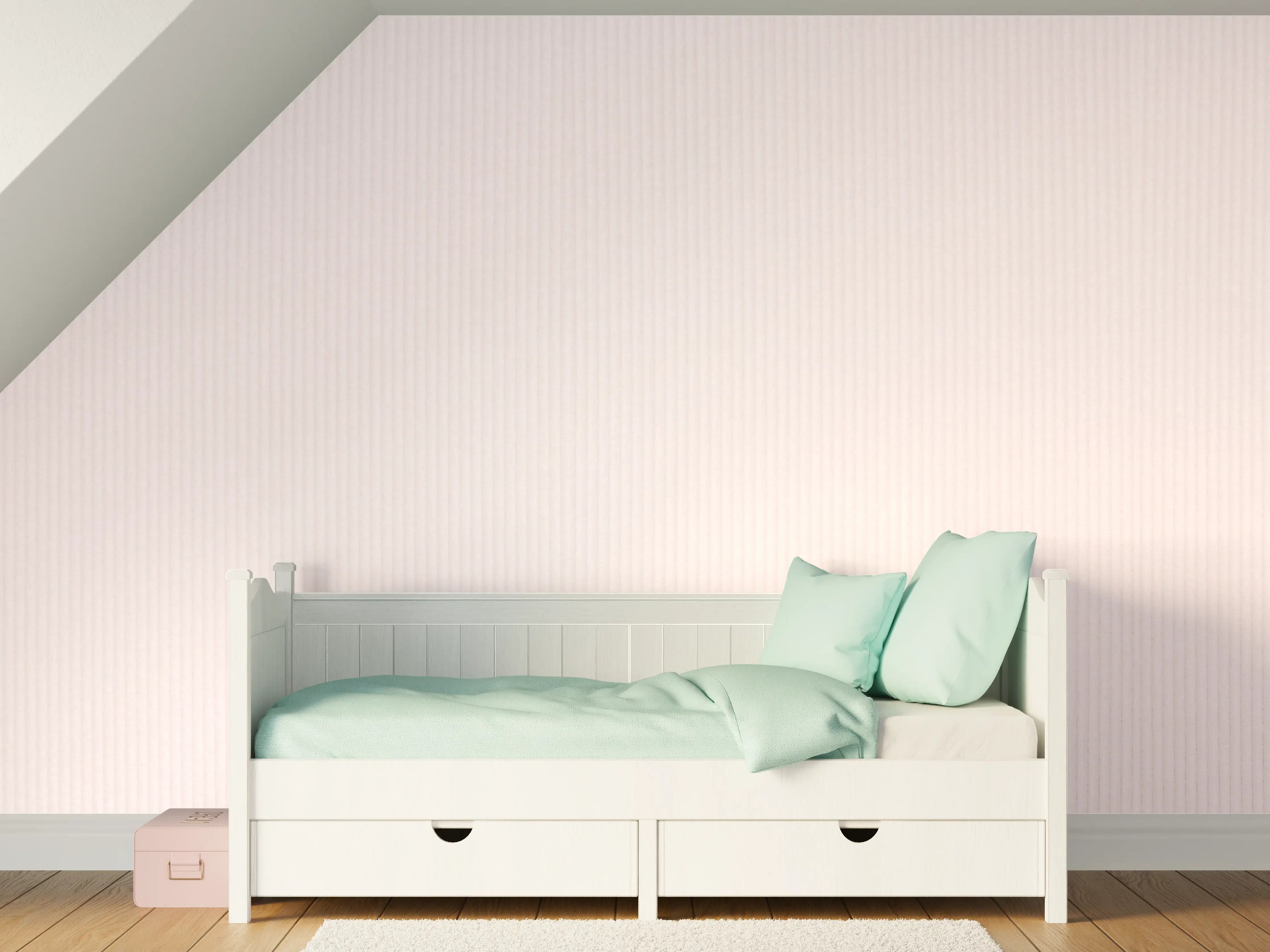 Kinderzimmer Wandgestaltung - Rosa Stoff
