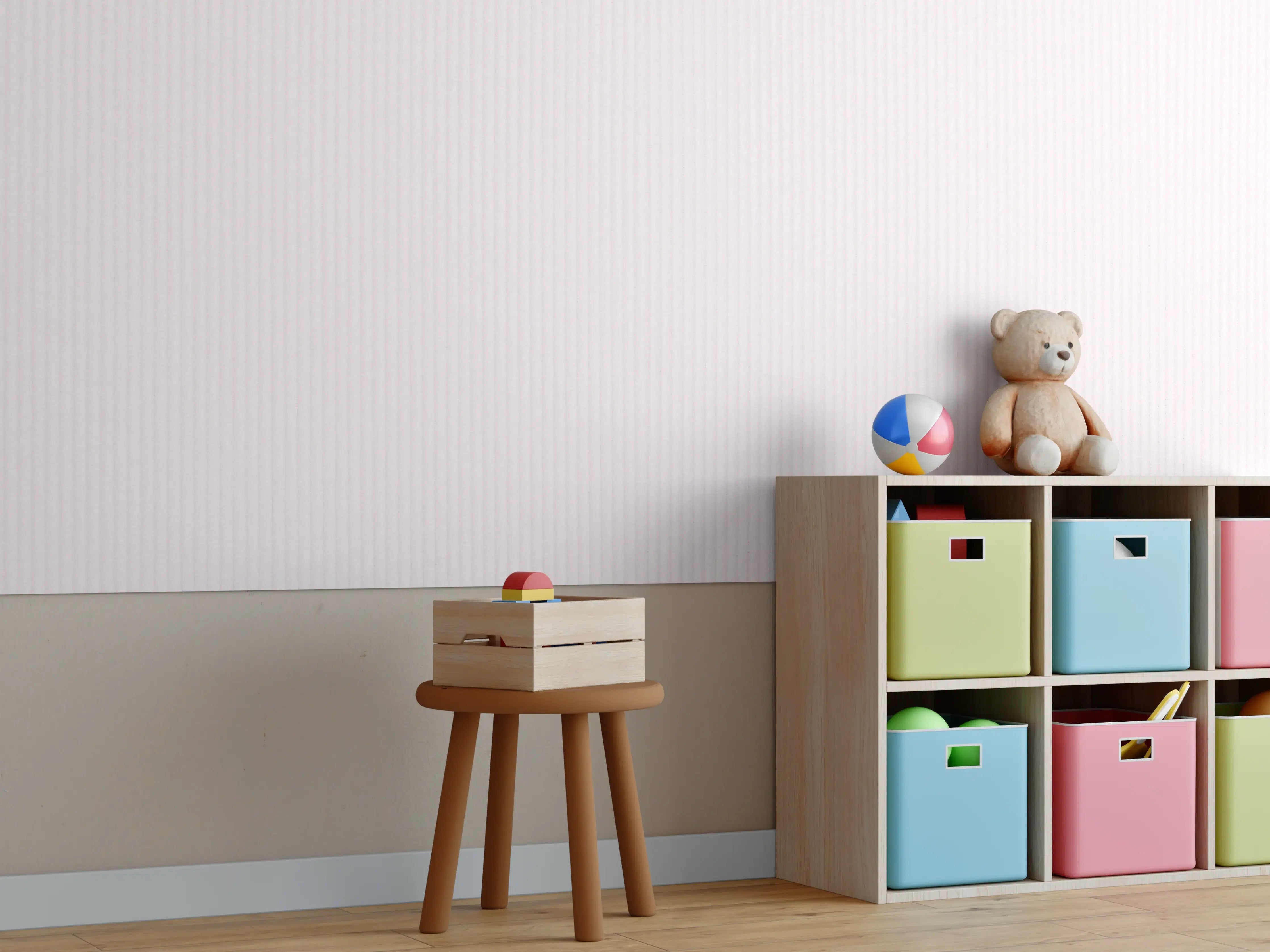 Kinderzimmer Wandgestaltung - Rosa Stoff