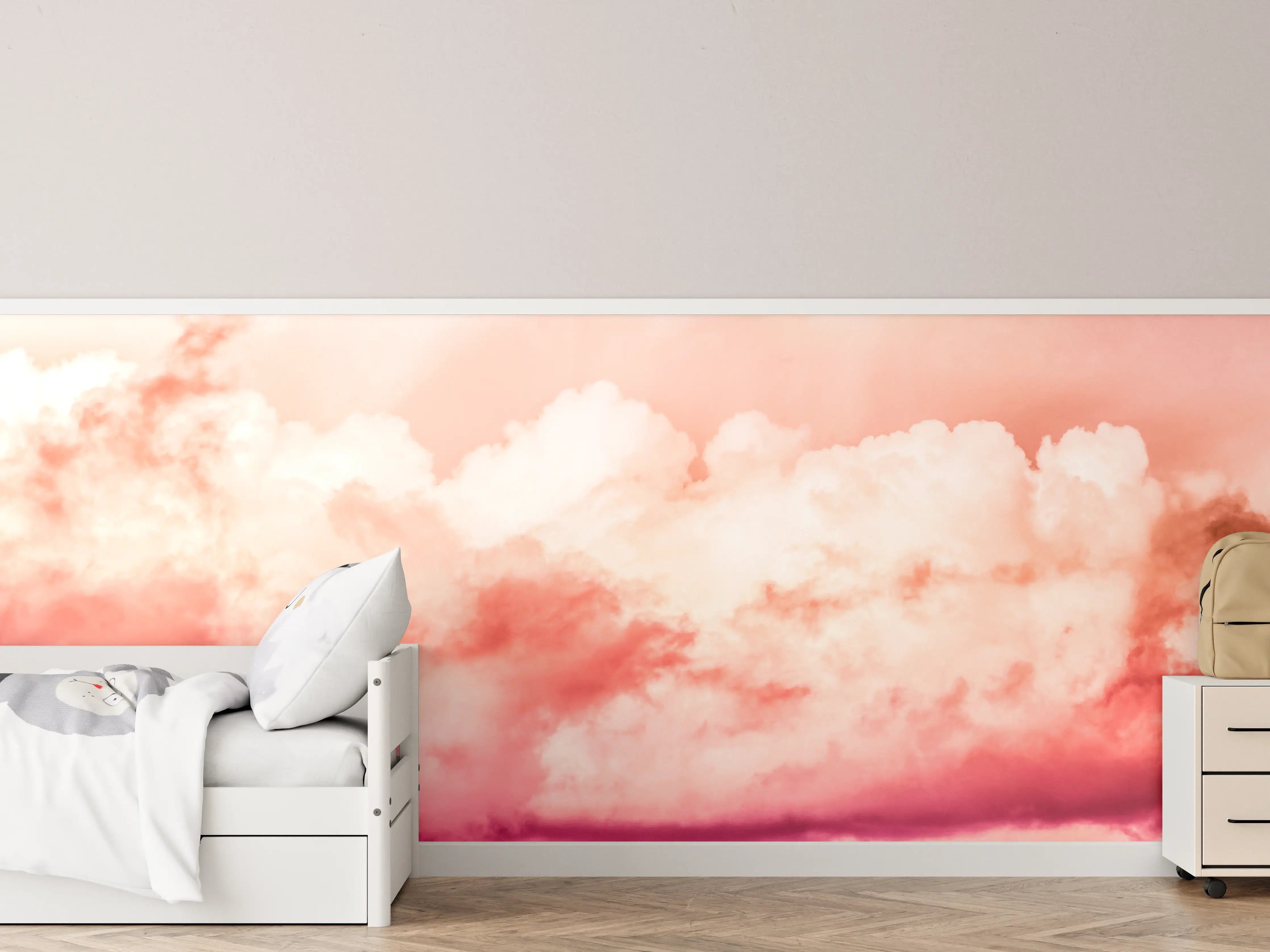 Kinderzimmer Wandgestaltung - Rosa Wolkenhimmel