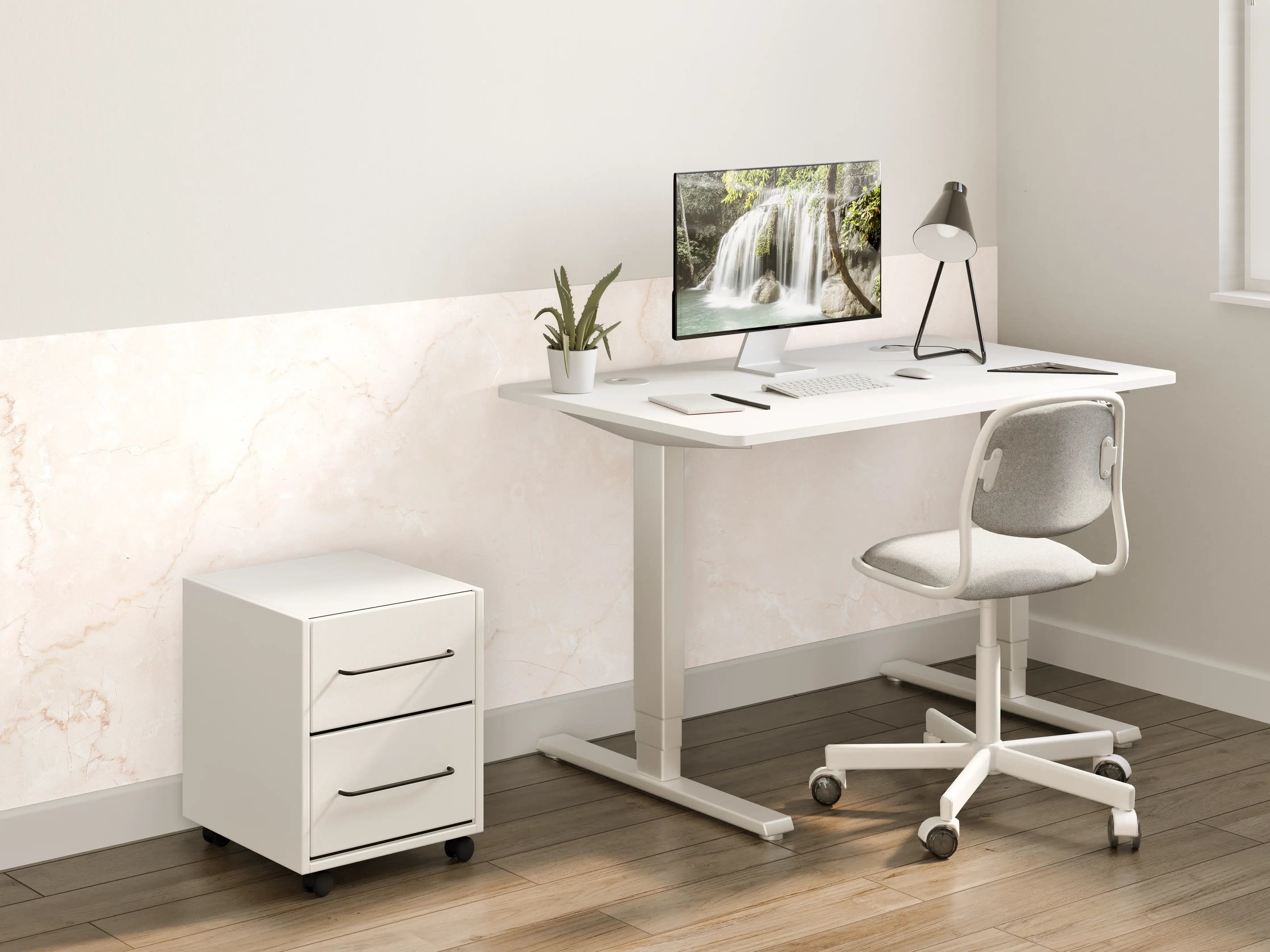 Kinderzimmer Wandgestaltung - Rosafarbige moderne Marmortextur