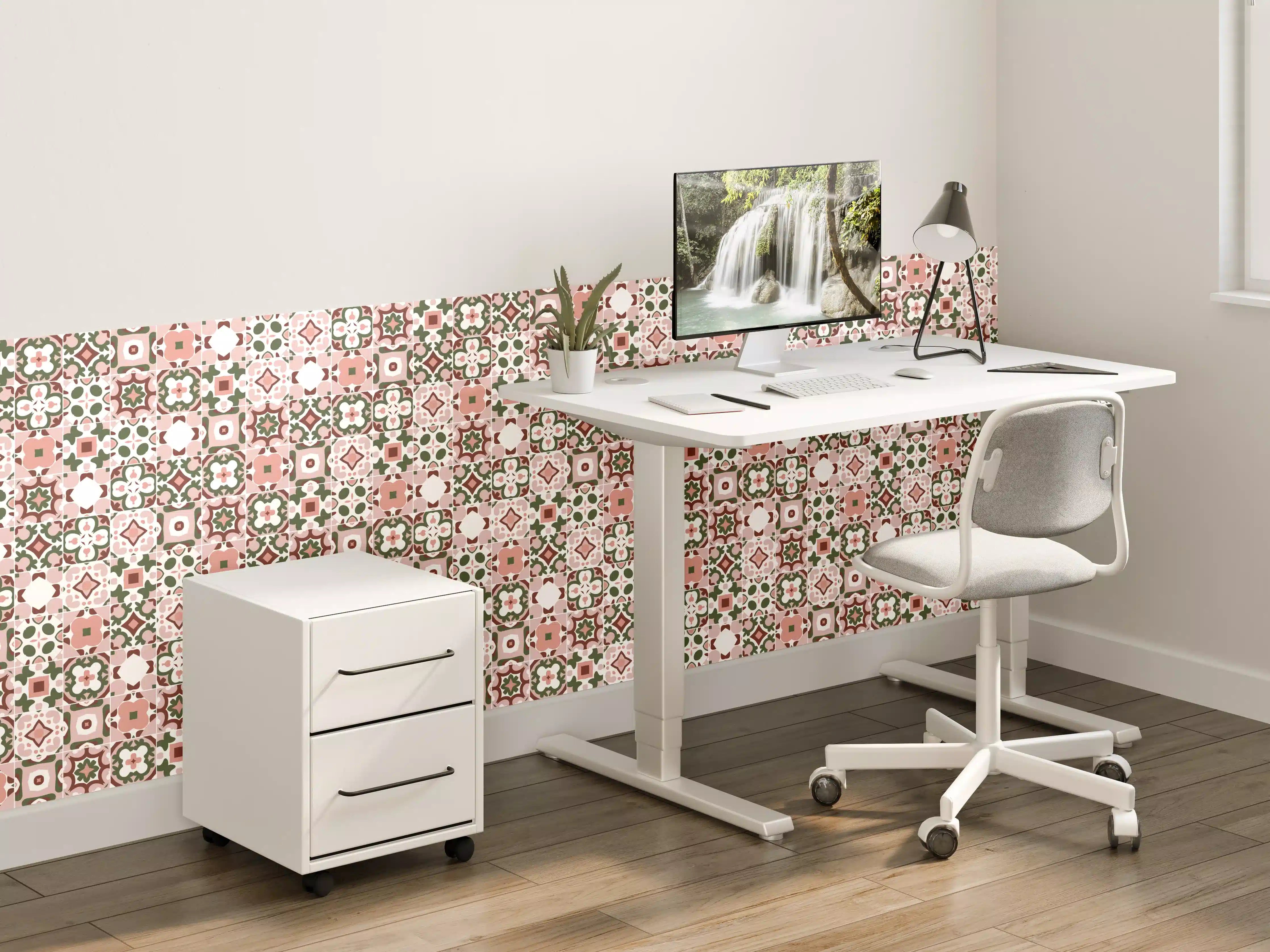 Kinderzimmer Wandgestaltung - Rosé-Goldenes Mosaikmuster