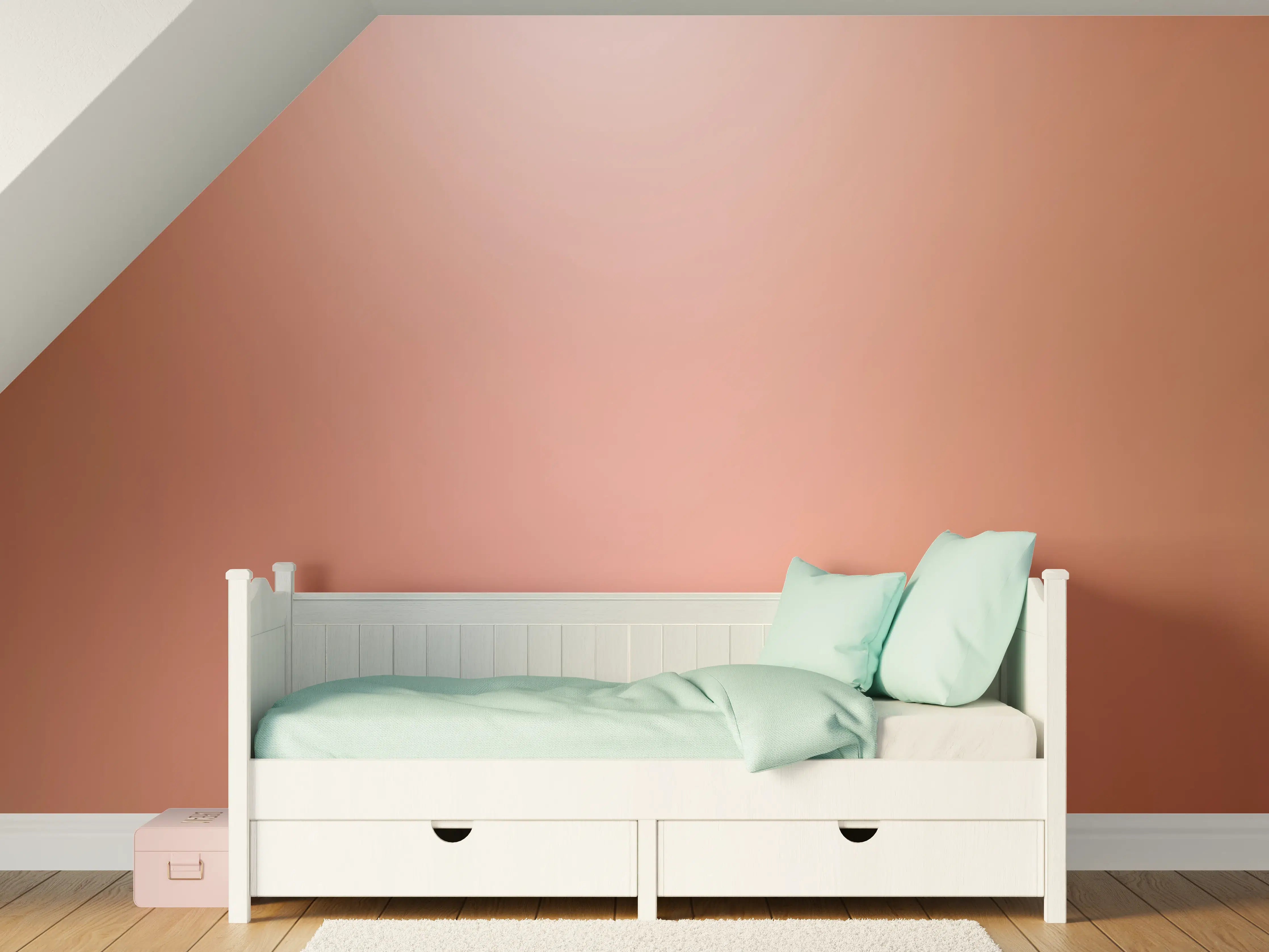 Kinderzimmer Wandgestaltung - Rosegold Farbverlauf Hintergrund