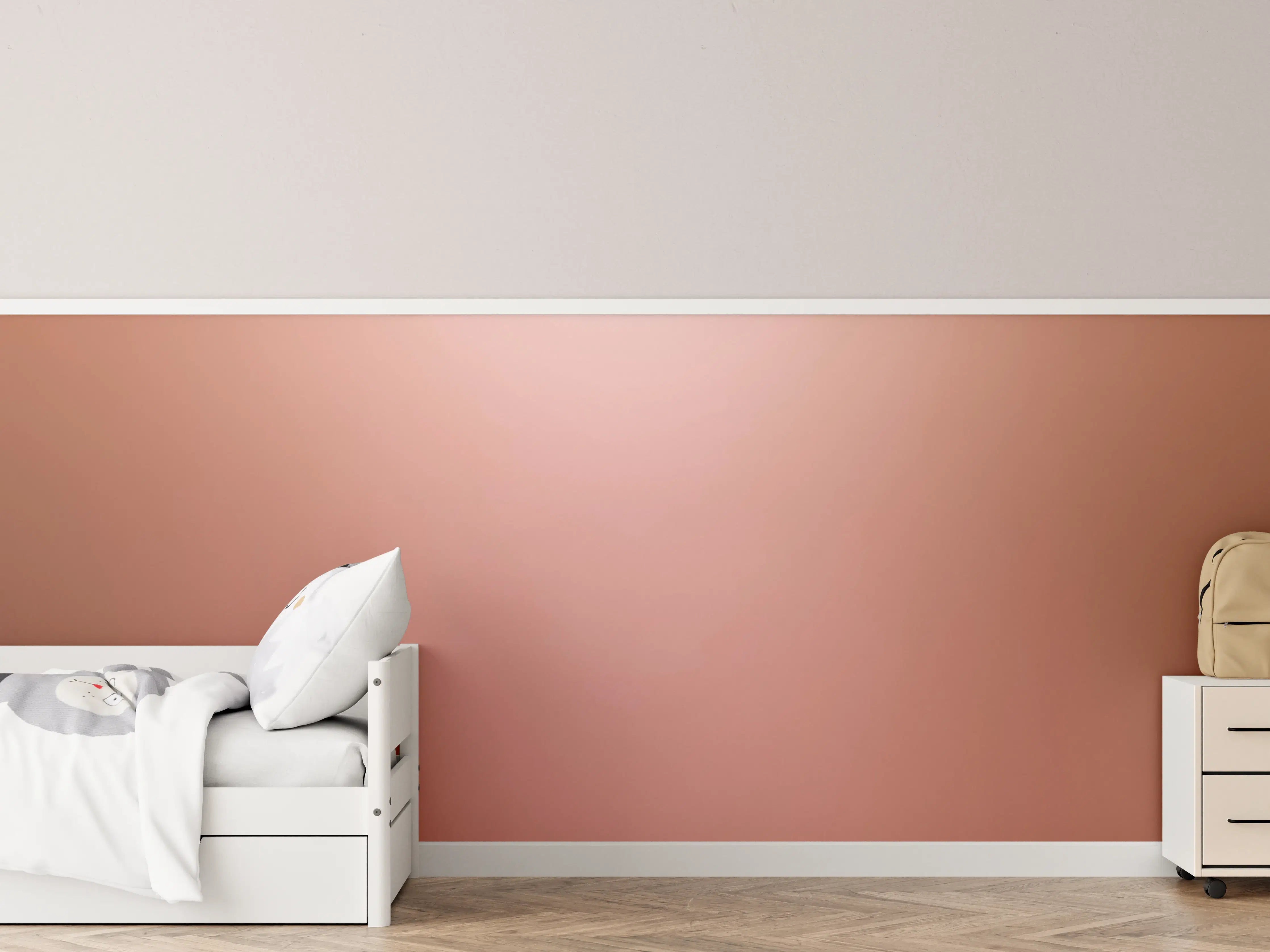 Kinderzimmer Wandgestaltung - Rosegold Farbverlauf Hintergrund