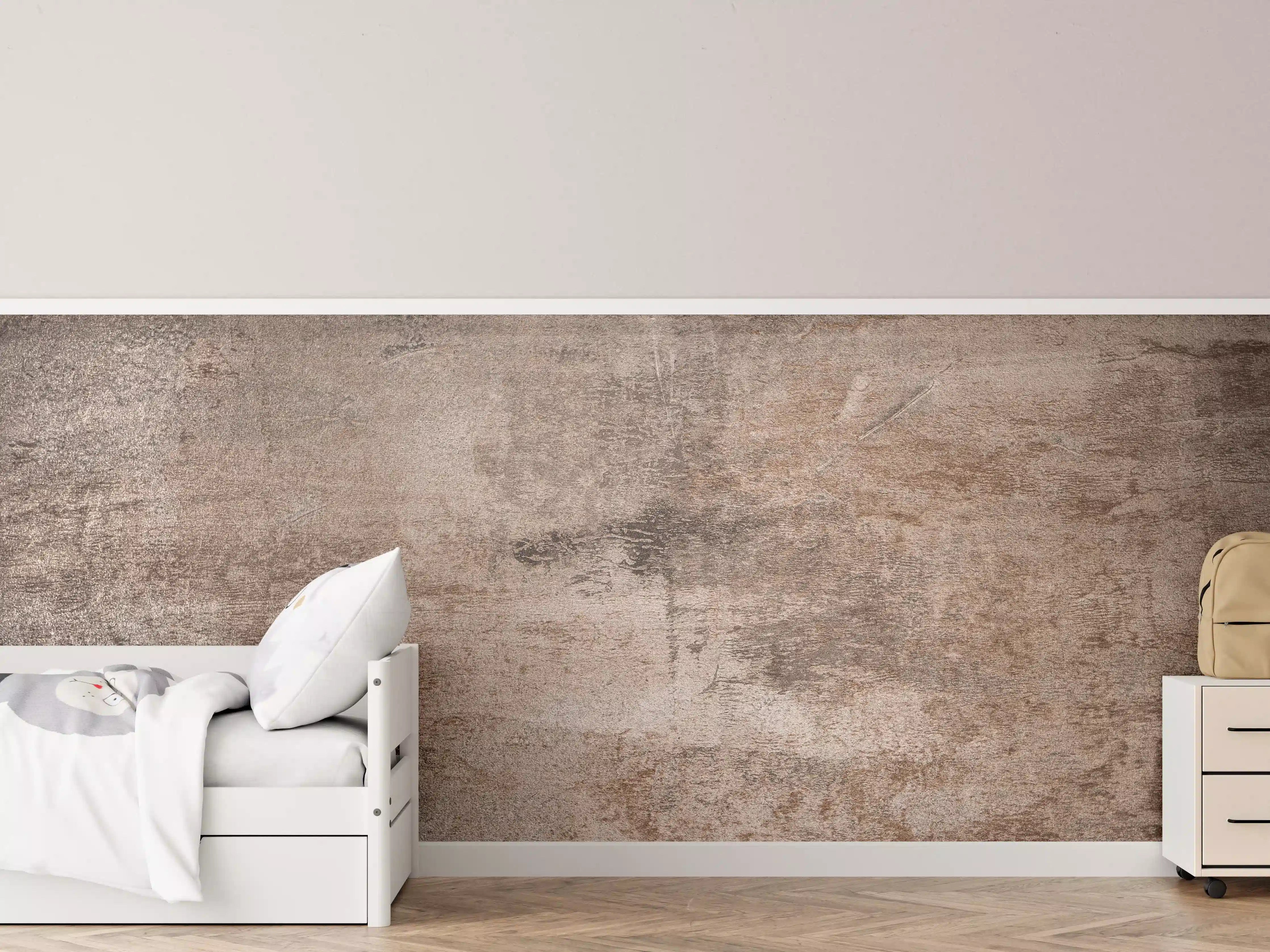 Kinderzimmer Wandgestaltung - Rostige Stahl-Struktur