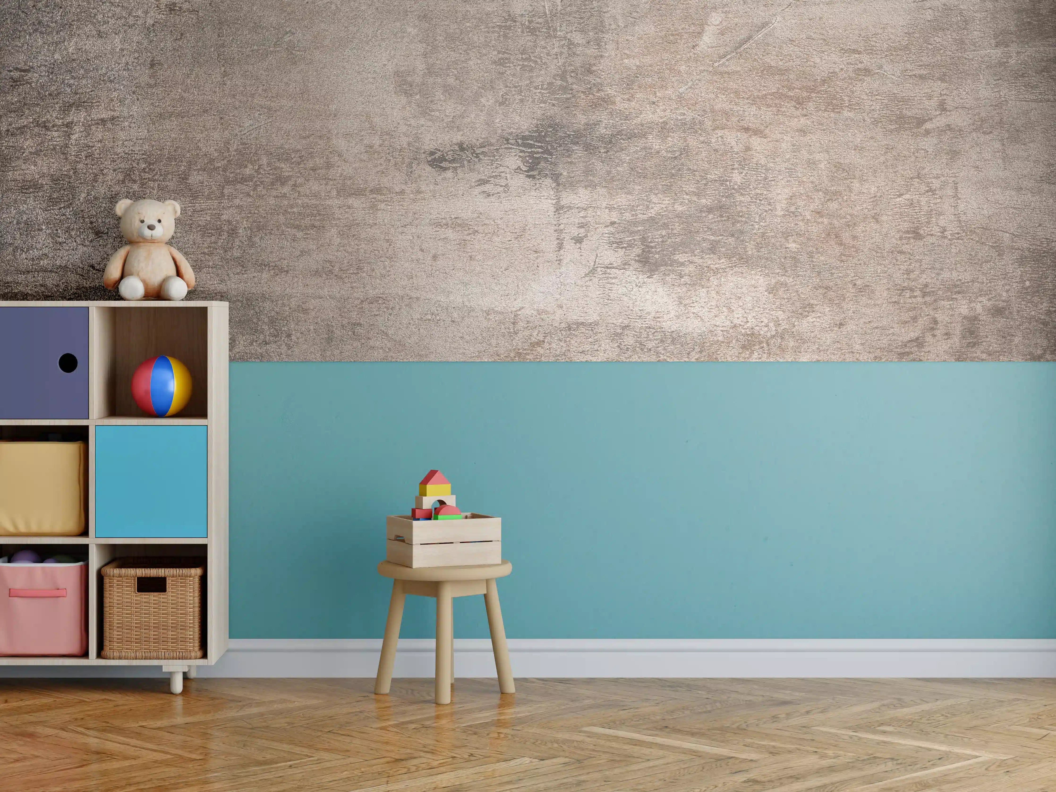 Kinderzimmer Wandgestaltung - Rostige Stahl-Struktur