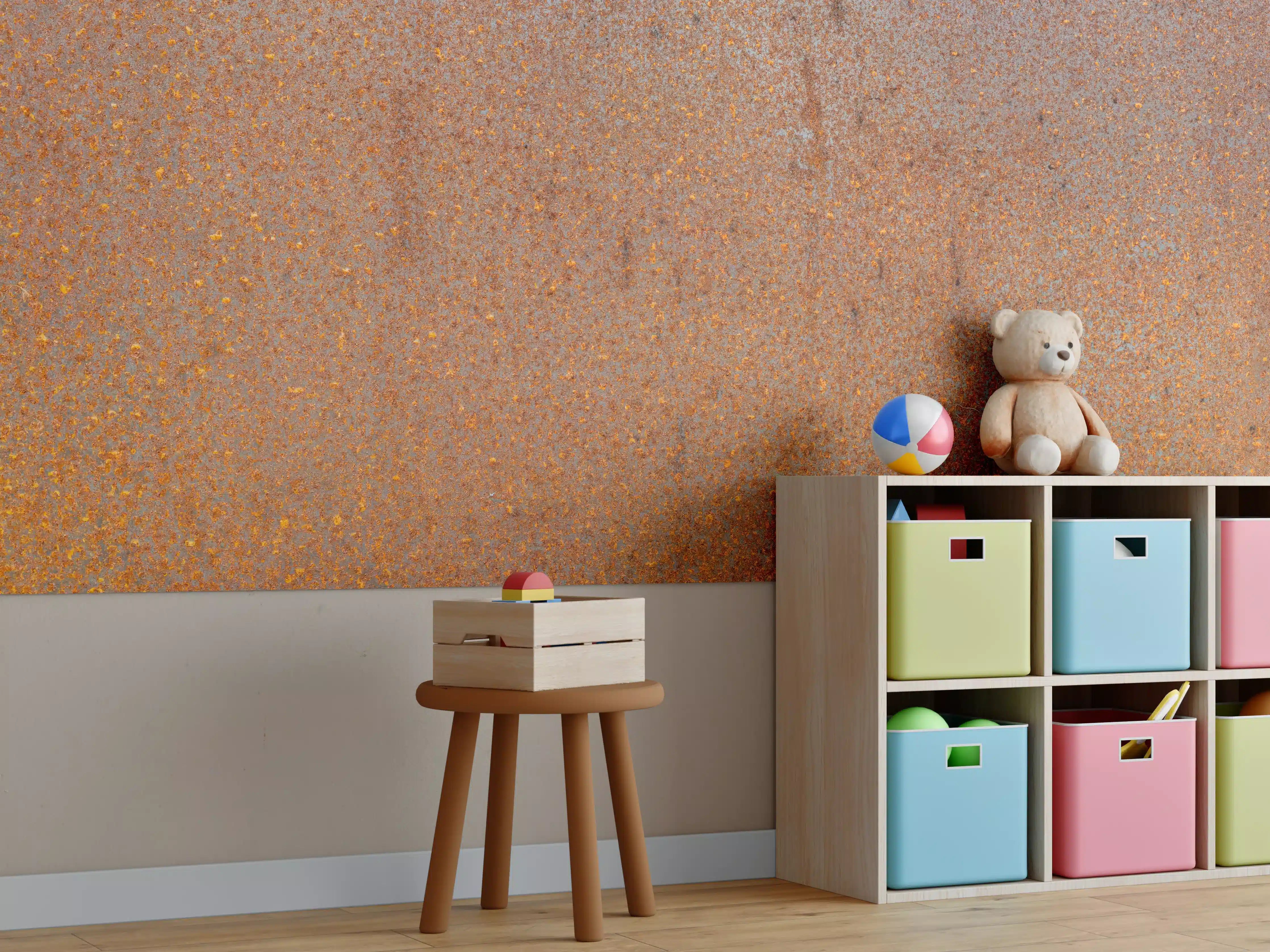 Kinderzimmer Wandgestaltung - Rostige Stahl Textur
