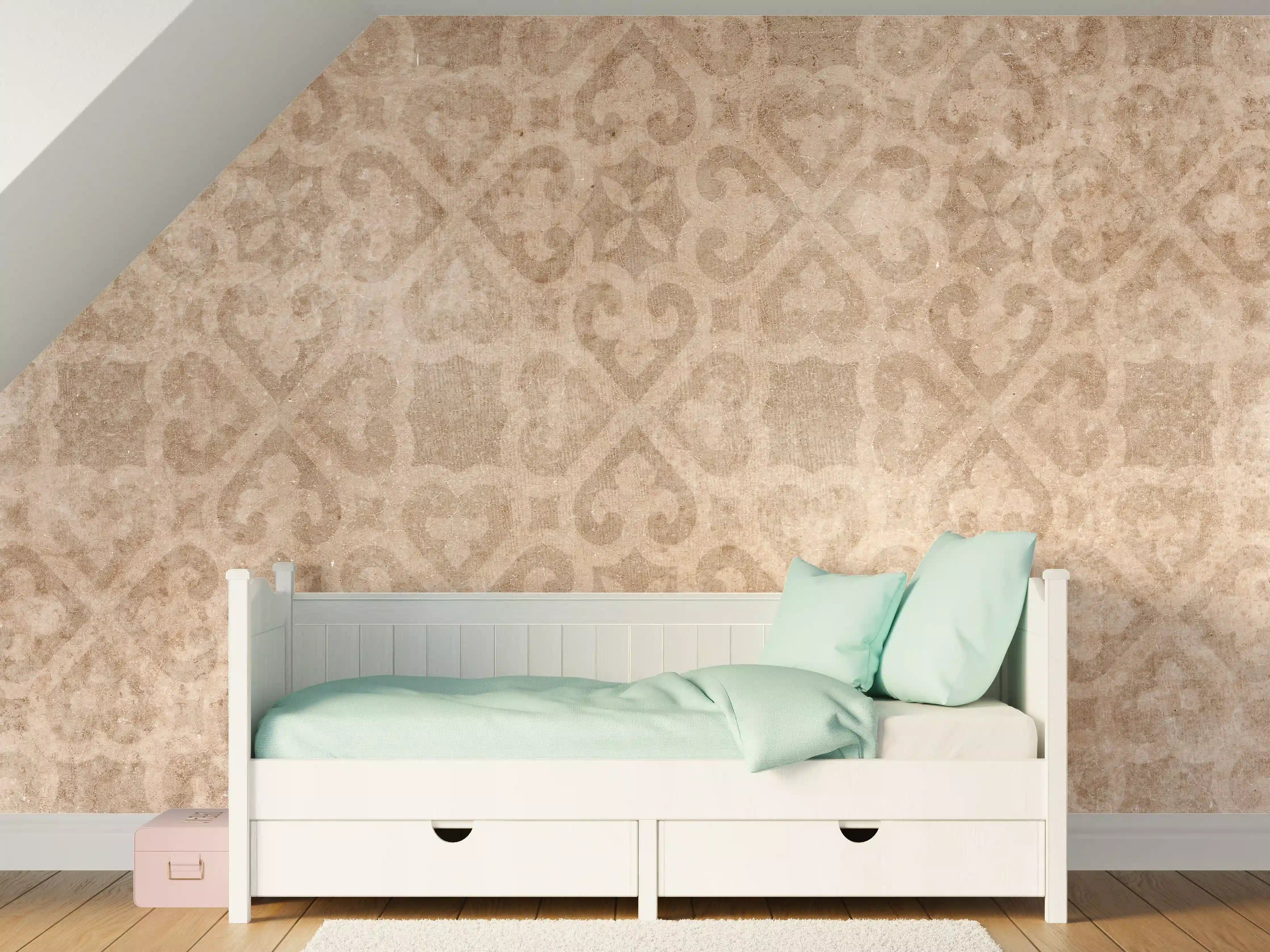 Kinderzimmer Wandgestaltung - Rostige Vintage-Patchwork-Fliesen