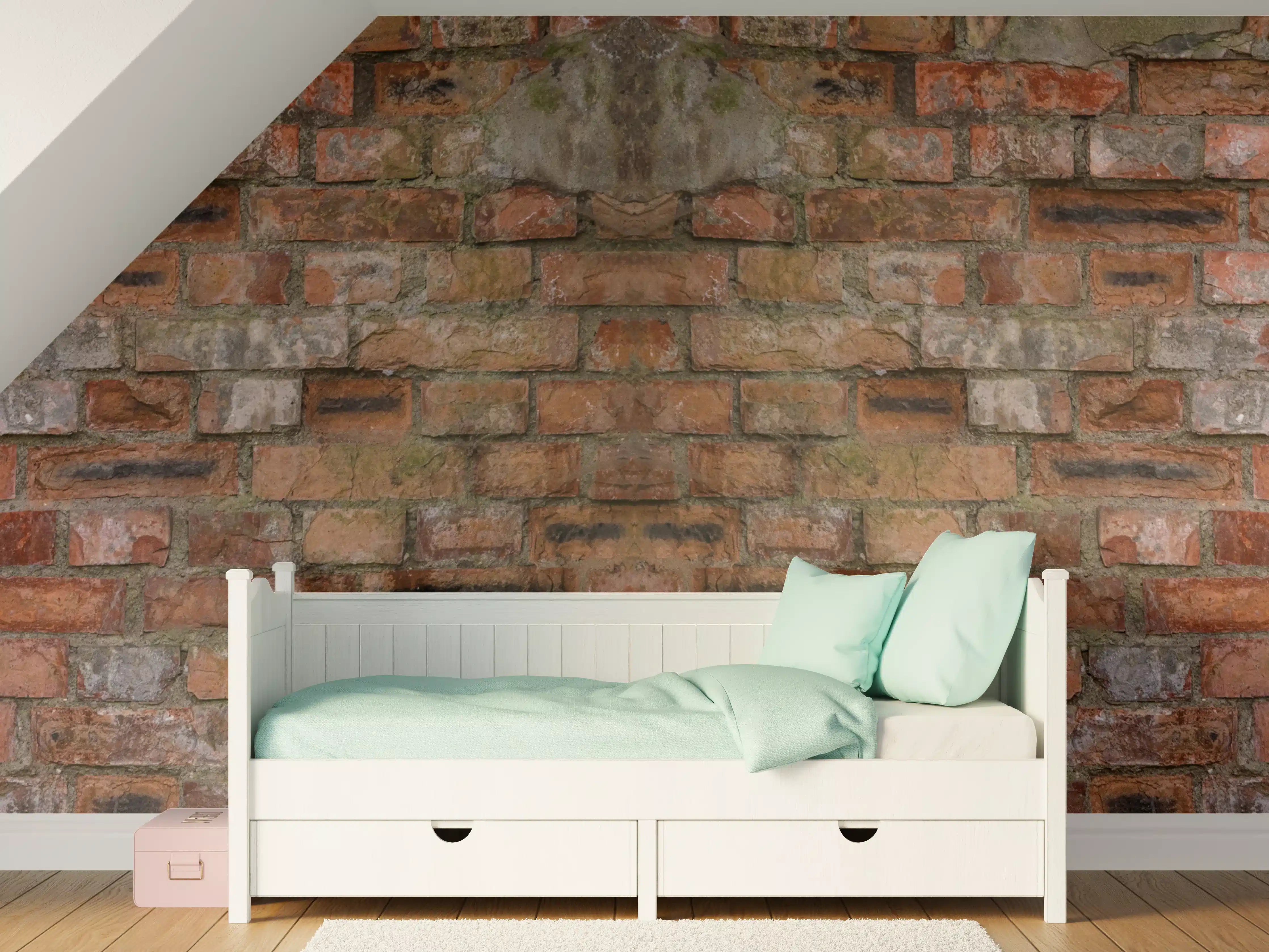 Kinderzimmer Wandgestaltung - Rostige Ziegelsteinwand Textur