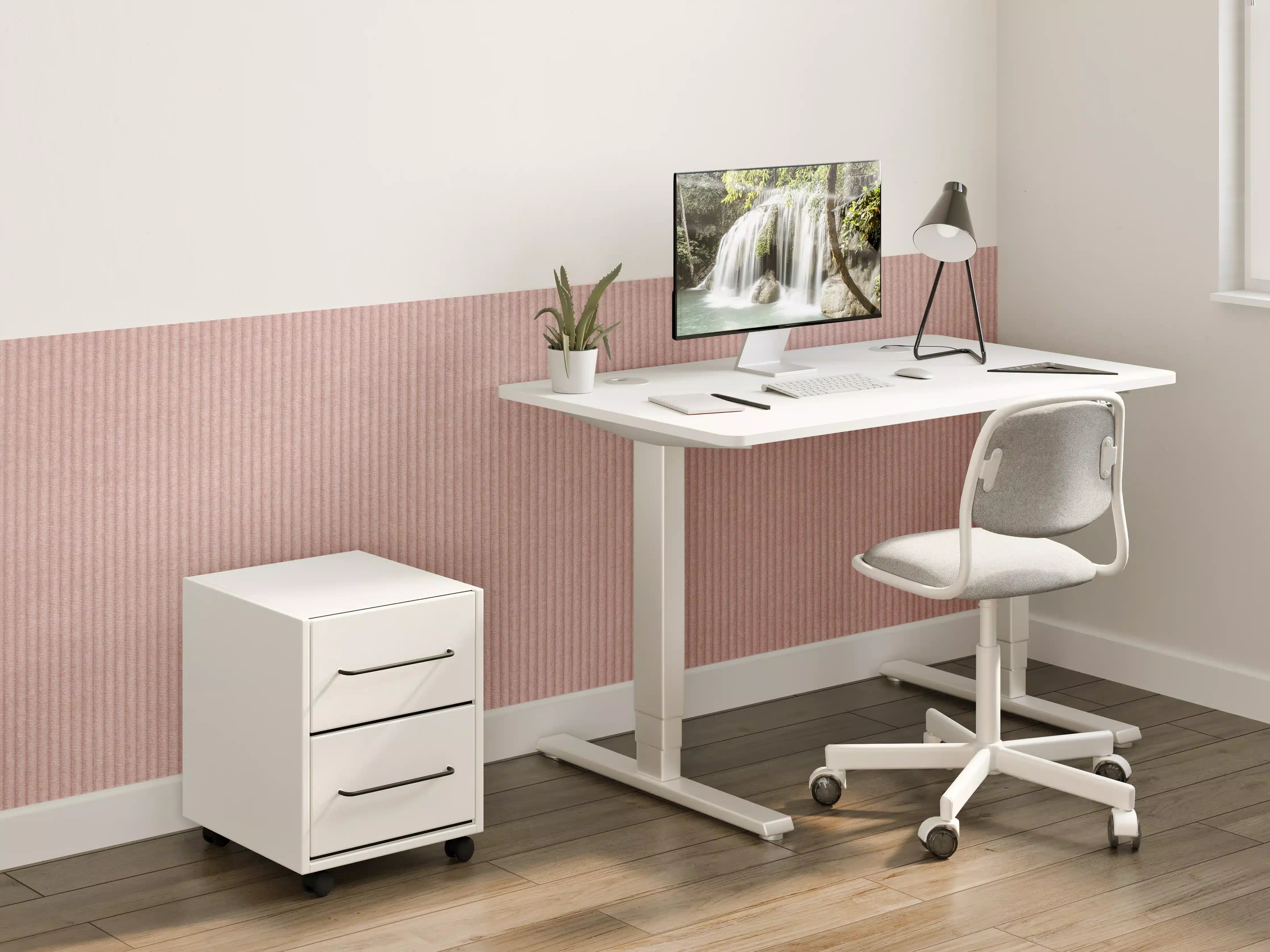 Kinderzimmer Wandgestaltung - Rotbraunes Kord Textil