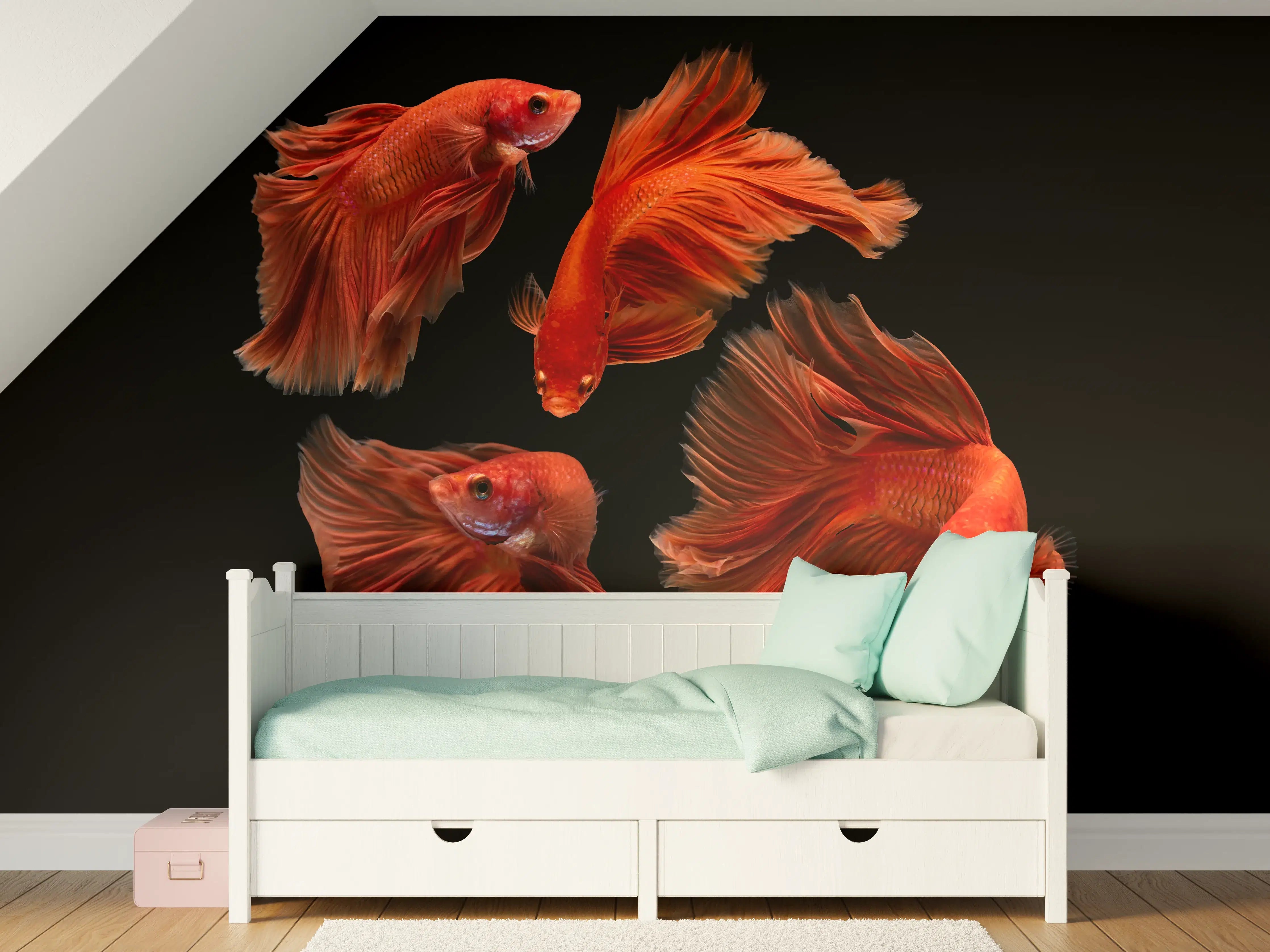 Kinderzimmer Wandgestaltung - Roter Betta Fisch
