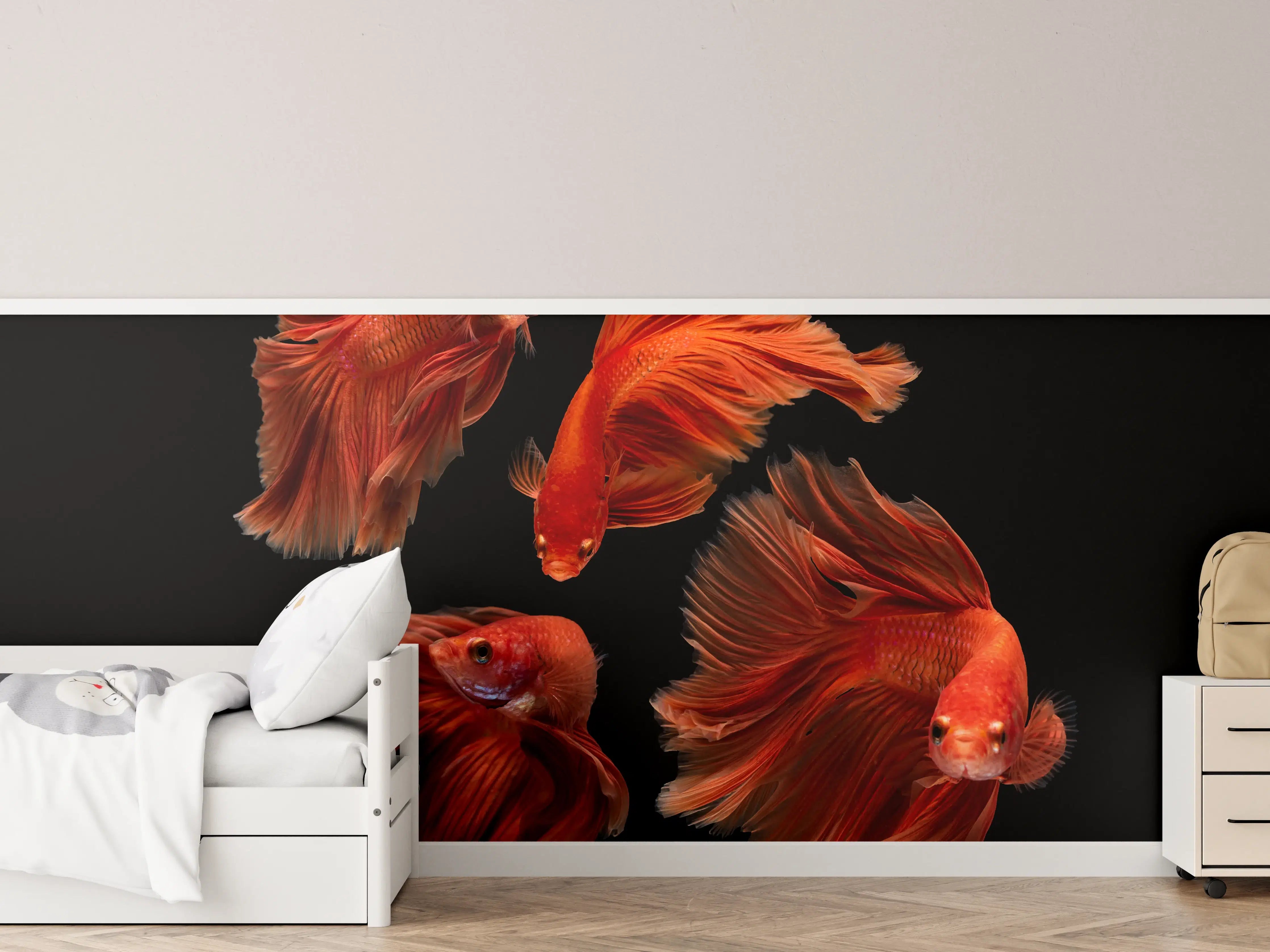 Kinderzimmer Wandgestaltung - Roter Betta Fisch