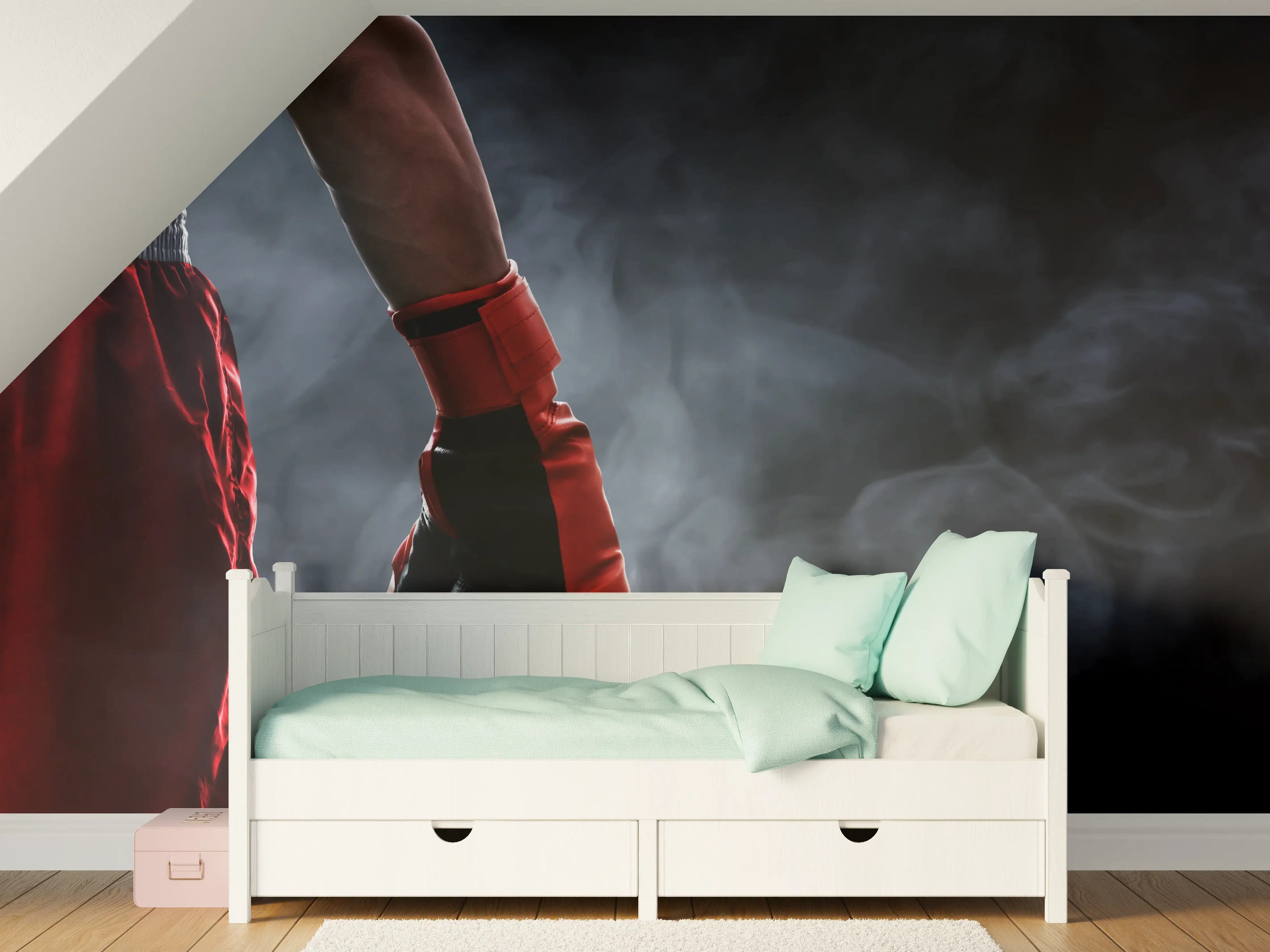 Kinderzimmer Wandgestaltung - Roter Boxhandschuh