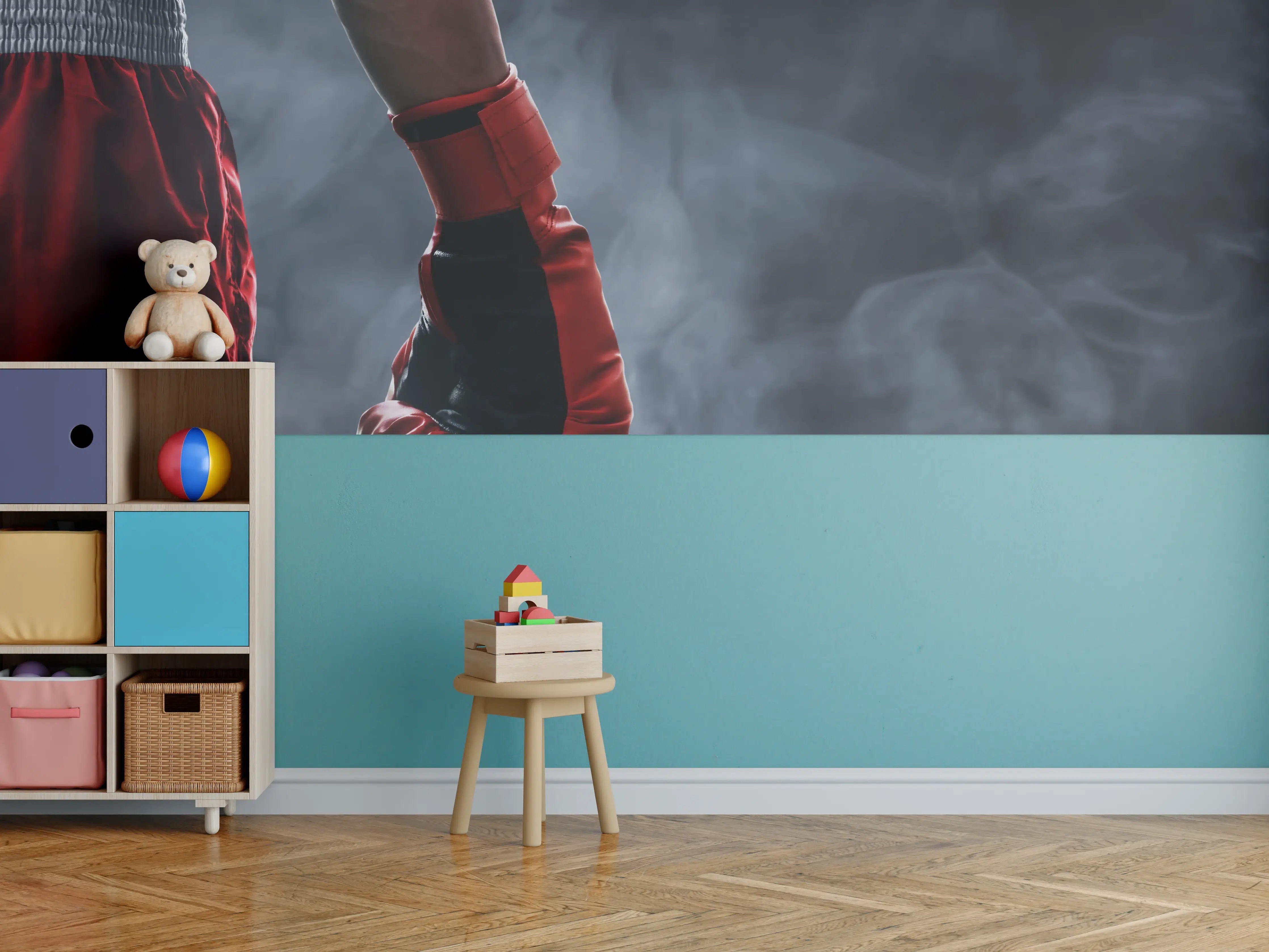 Kinderzimmer Wandgestaltung - Roter Boxhandschuh