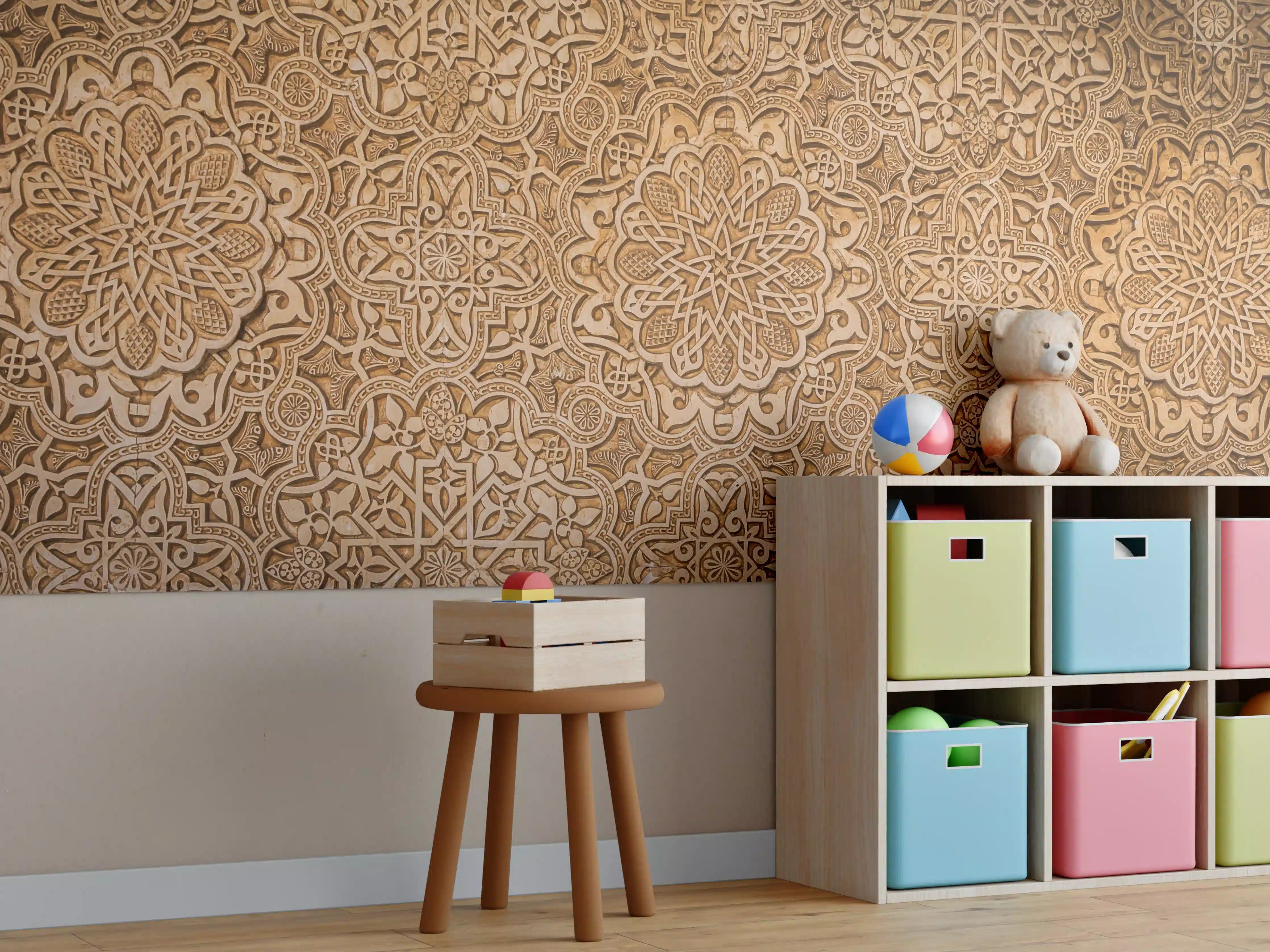 Kinderzimmer Wandgestaltung - Rustikale Holzdekor-Inspiration