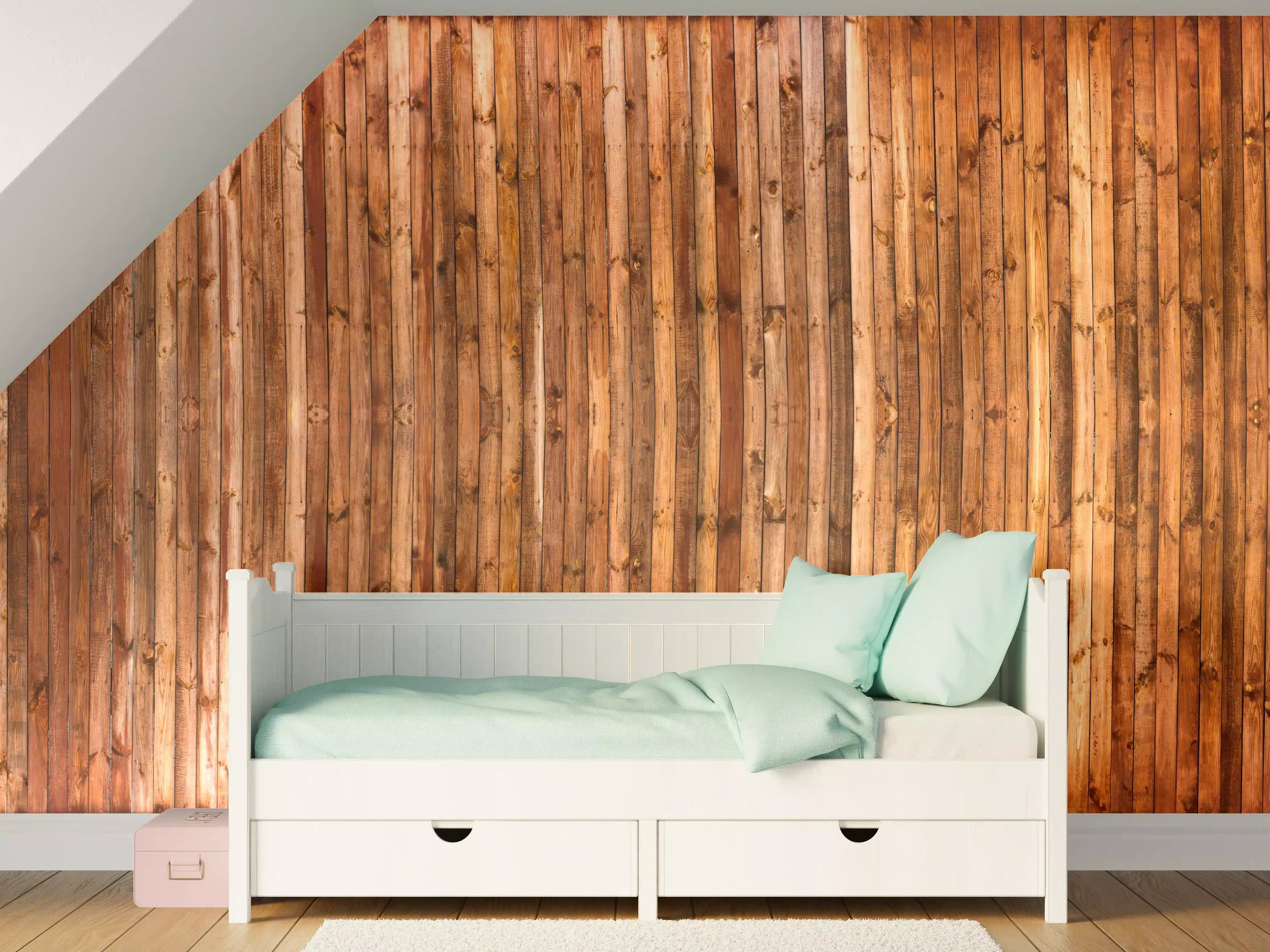Kinderzimmer Wandgestaltung - Rustikale Holzfassade