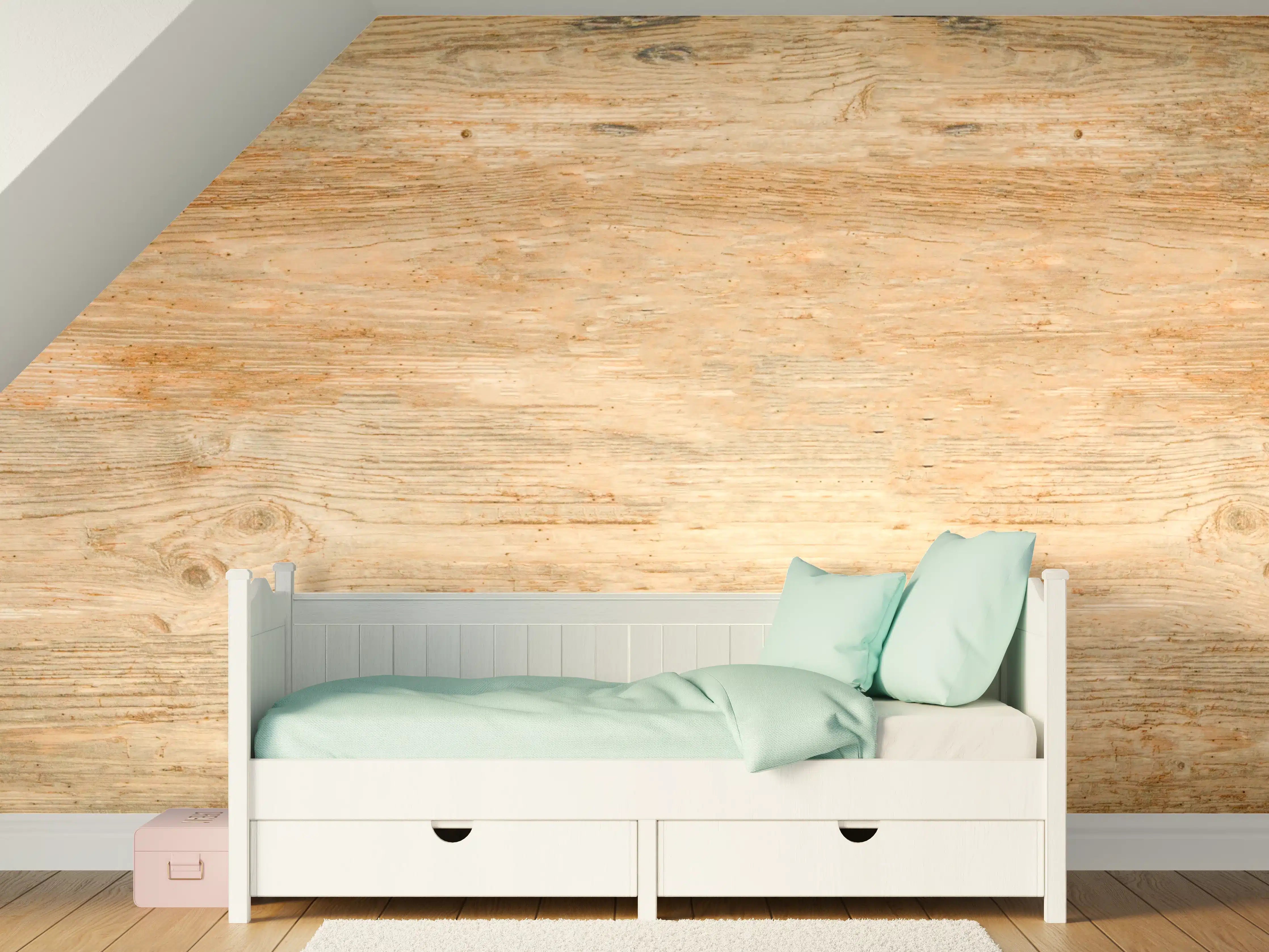 Kinderzimmer Wandgestaltung - Rustikale Holztextur Panorama
