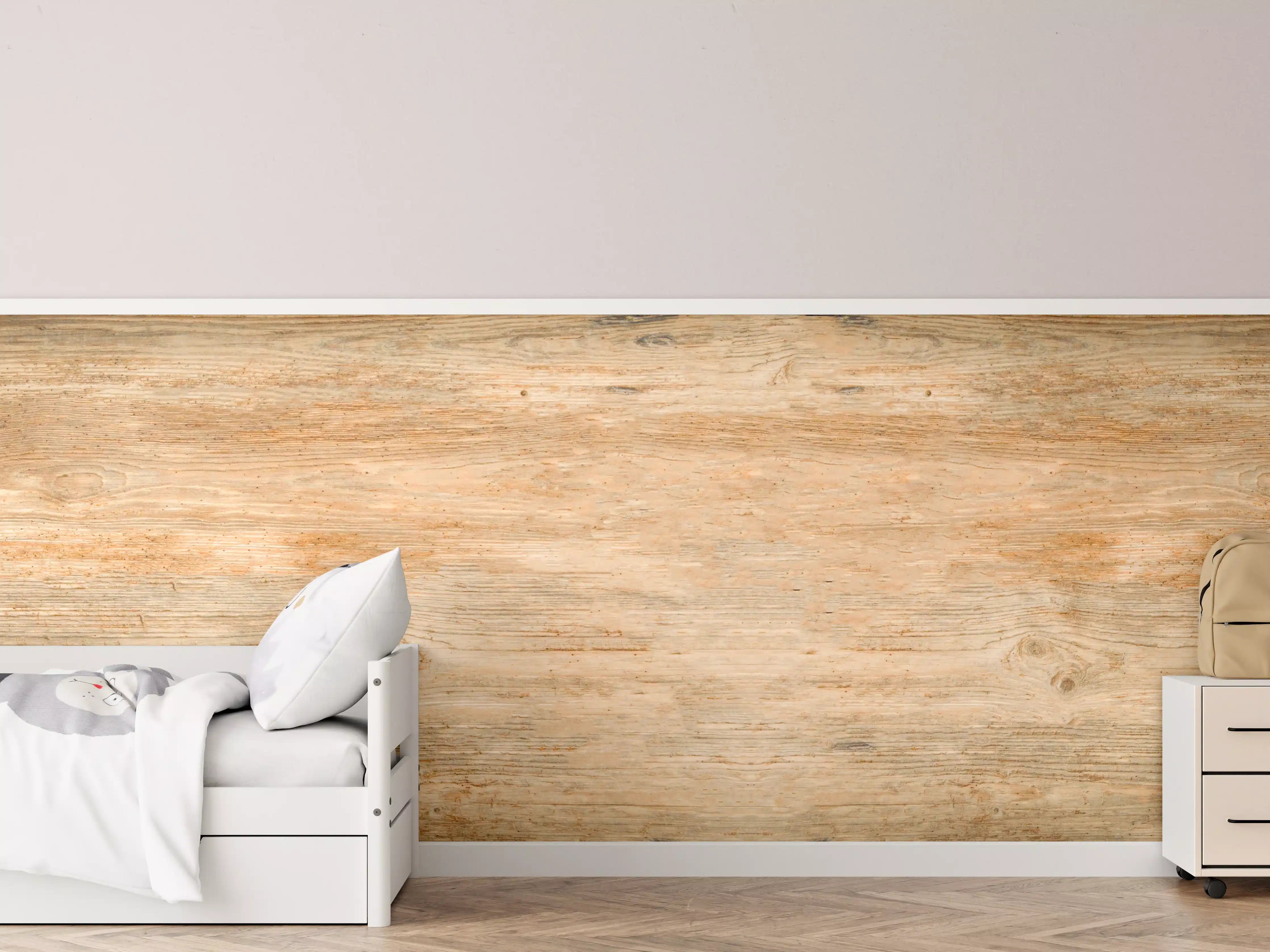 Kinderzimmer Wandgestaltung - Rustikale Holztextur Panorama