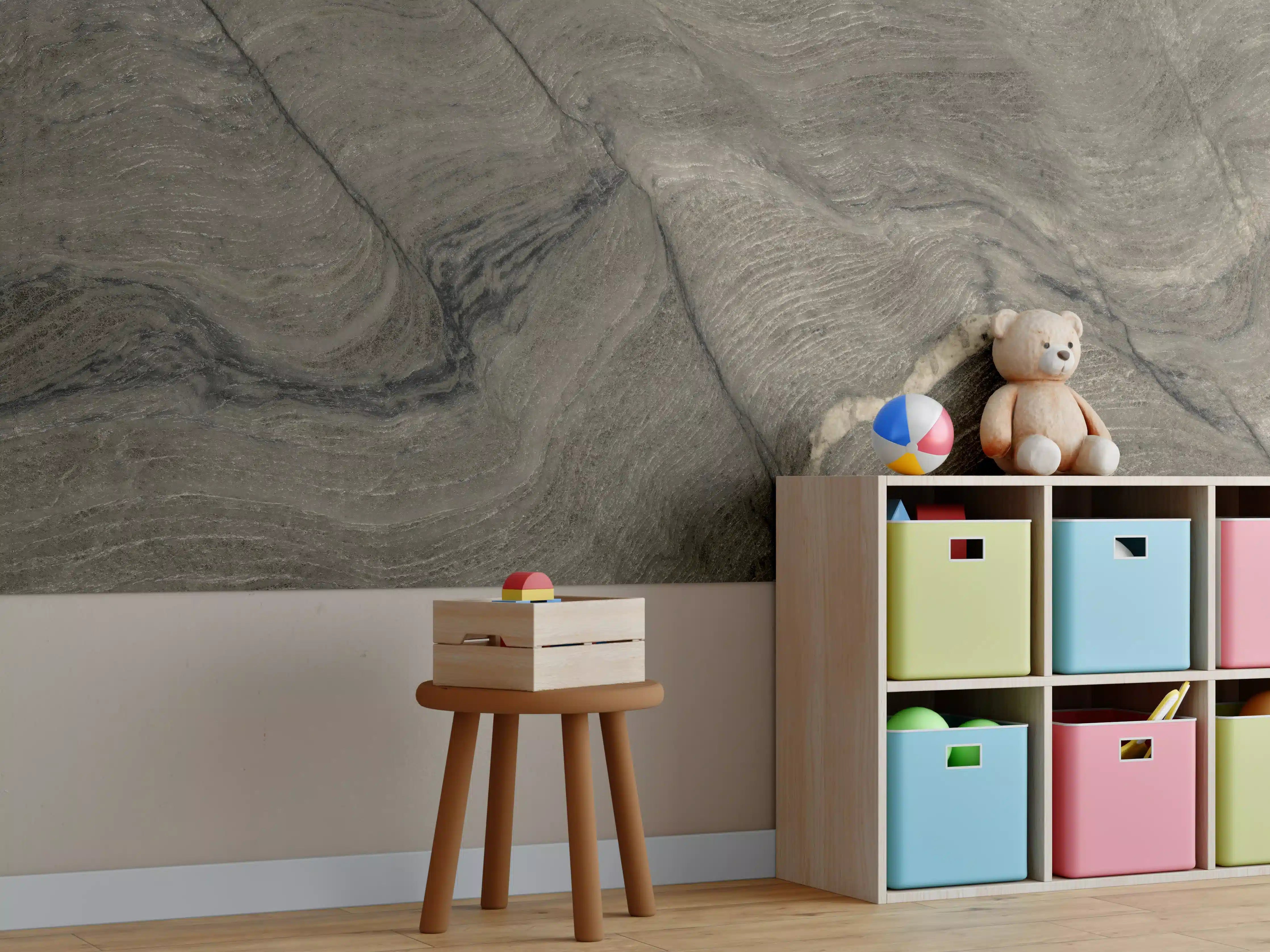 Kinderzimmer Wandgestaltung - Rustikale Marmor Textur