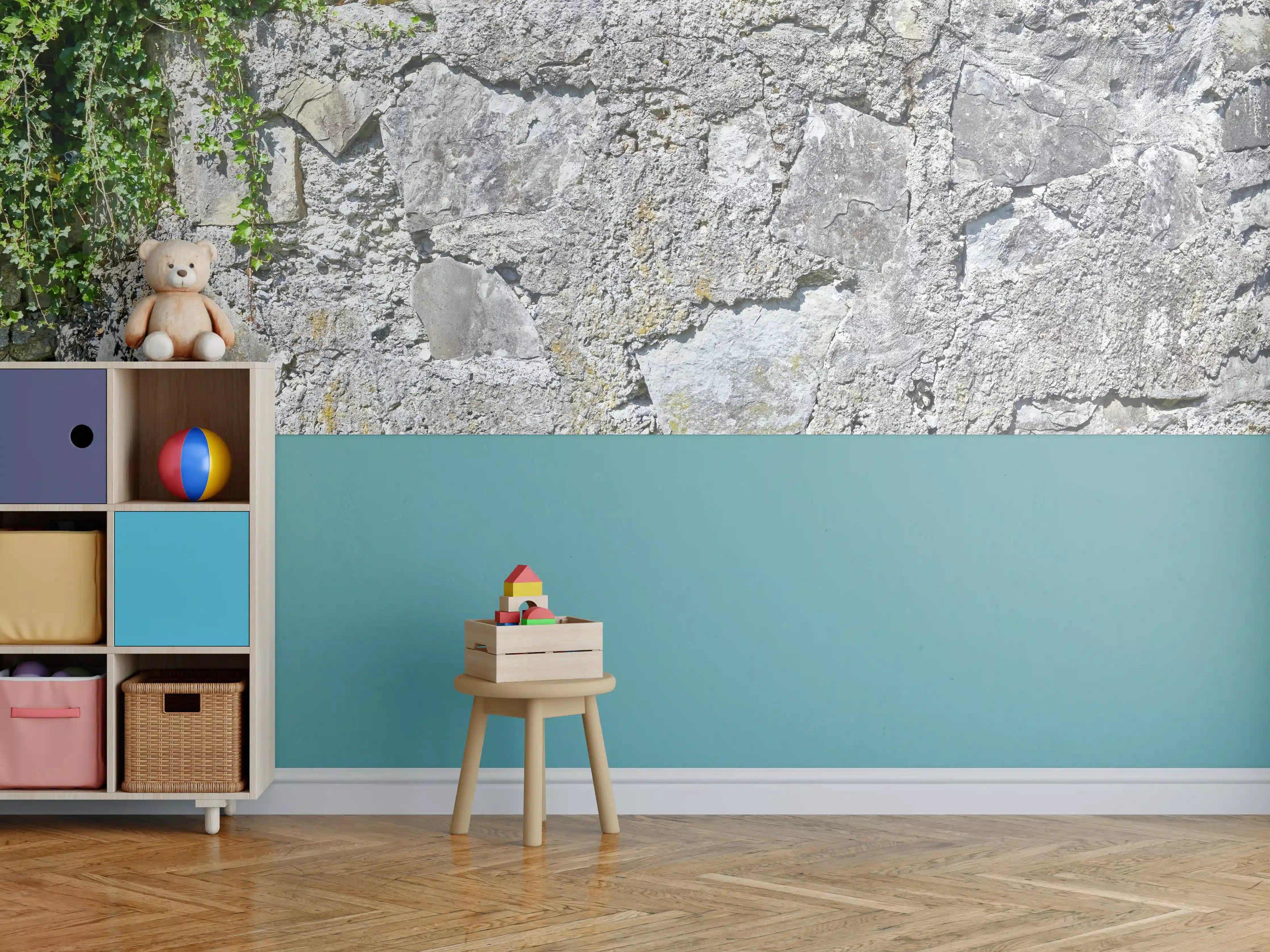 Kinderzimmer Wandgestaltung - Rustikale Schiefermauer